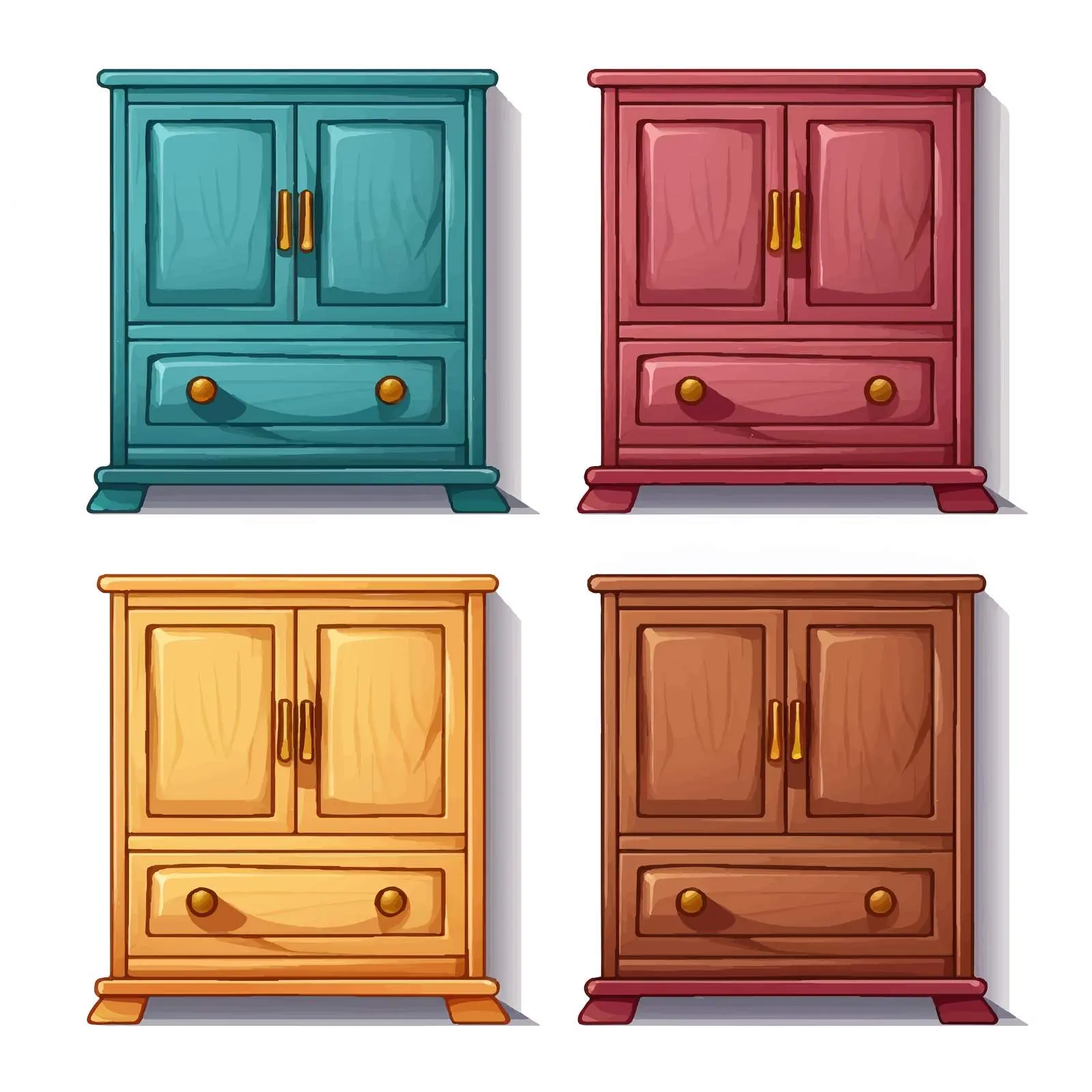 Wooden Cabinet Color Variations Illustration — free download from Dotvec