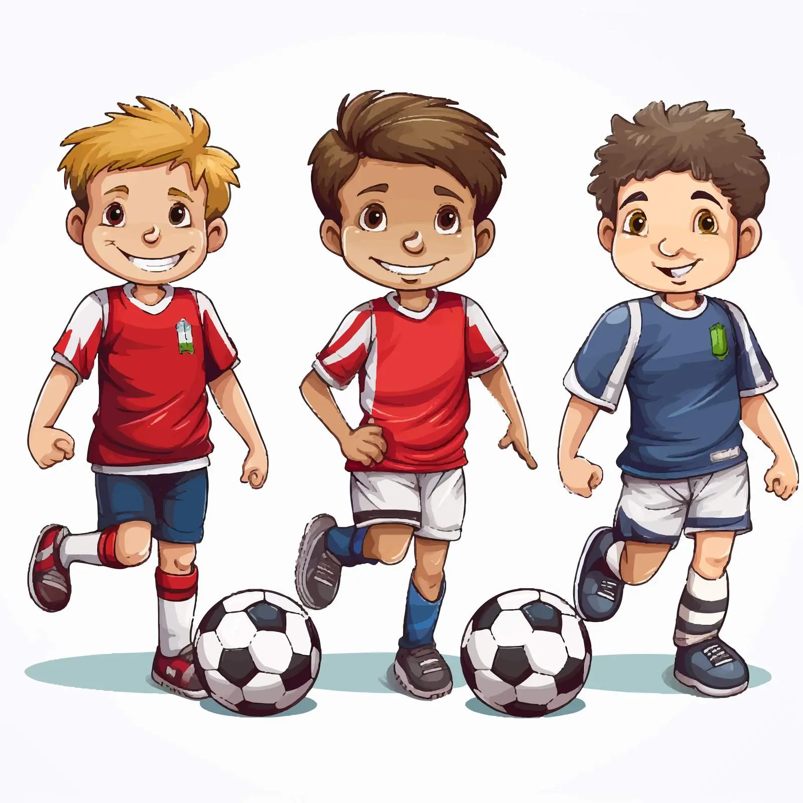 Four Football Players Vector Illustration – free uniforms image from Dotvec