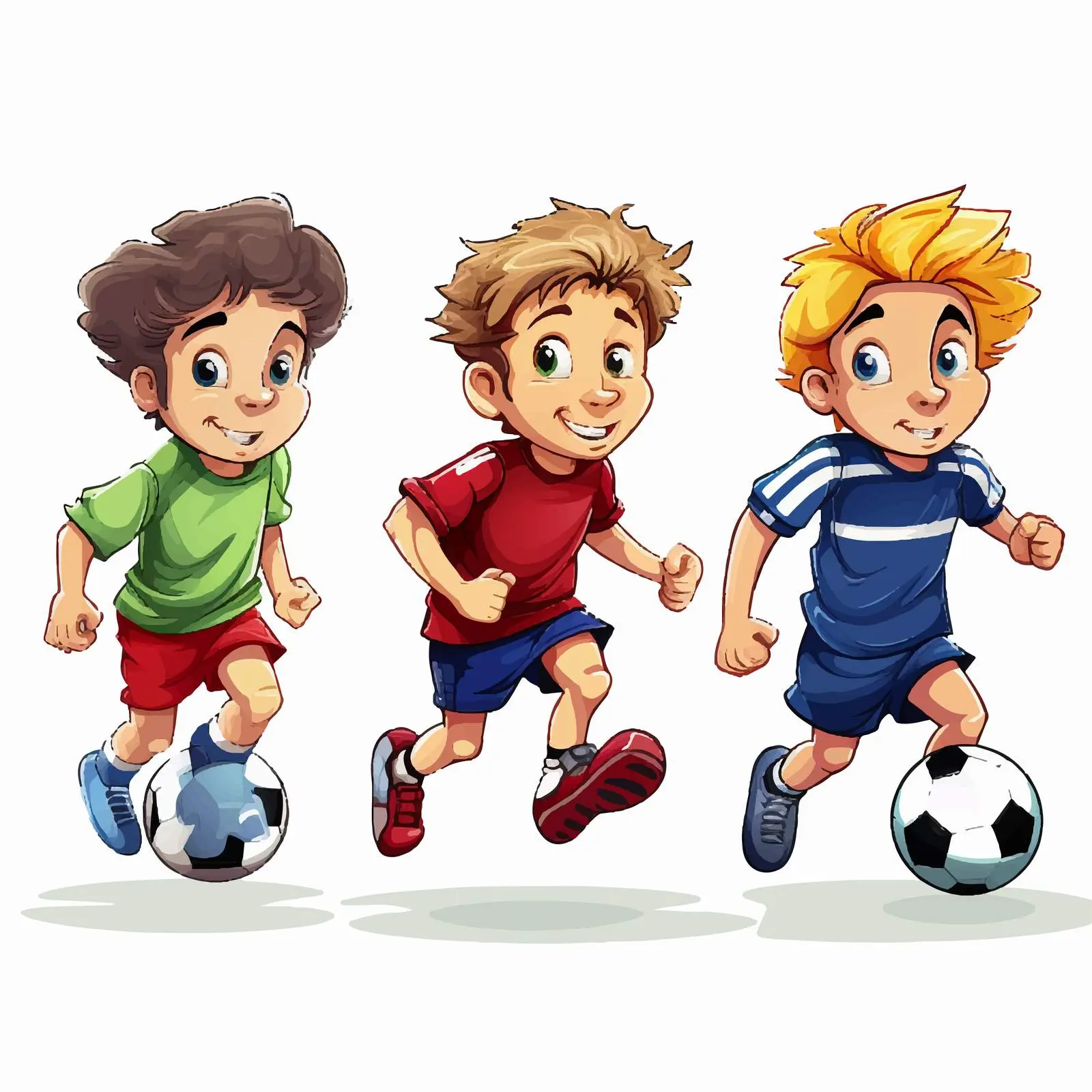 Four Football Players Vector Illustration – free tactics image from Dotvec