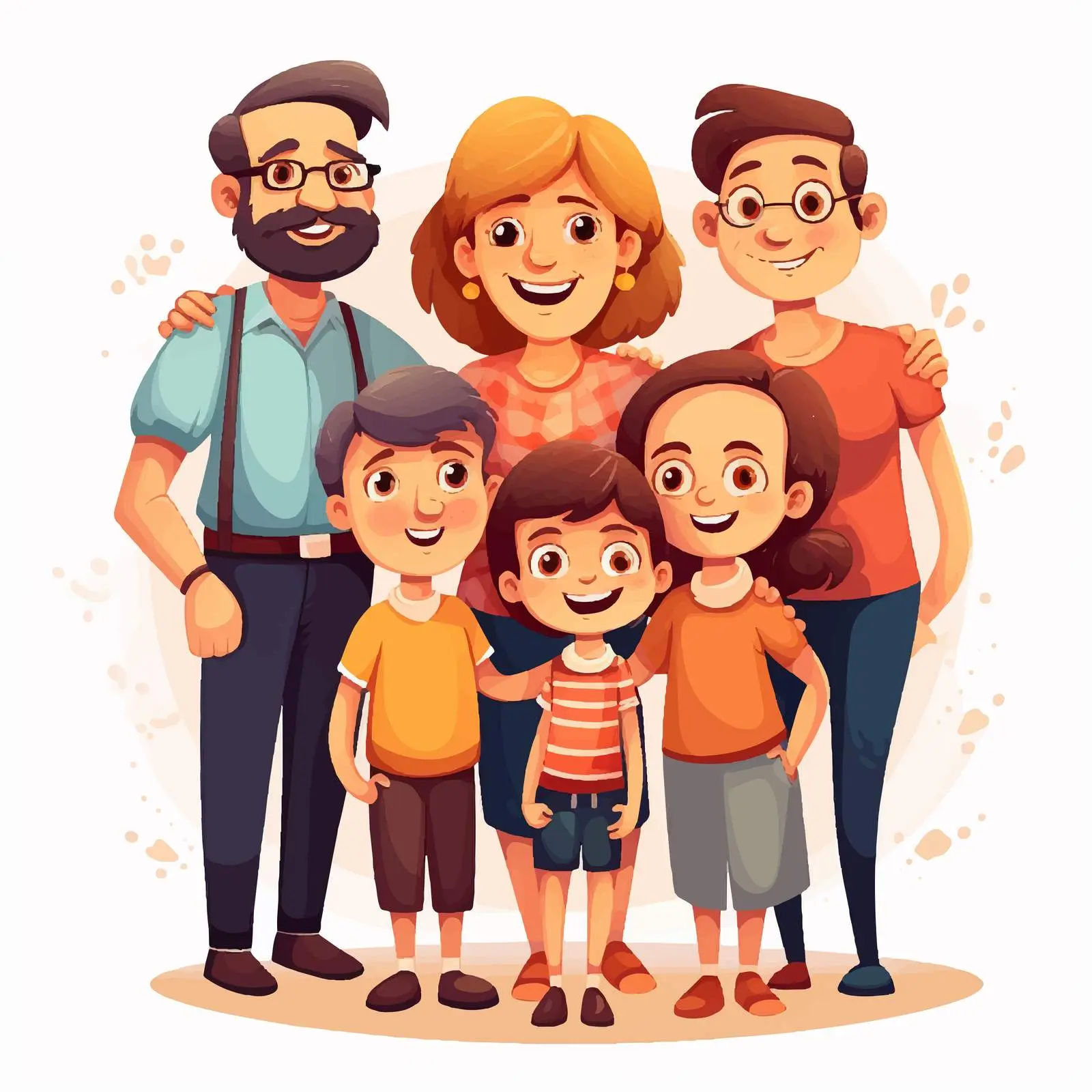 Happy Families Illustration on White Background — free download from Dotvec