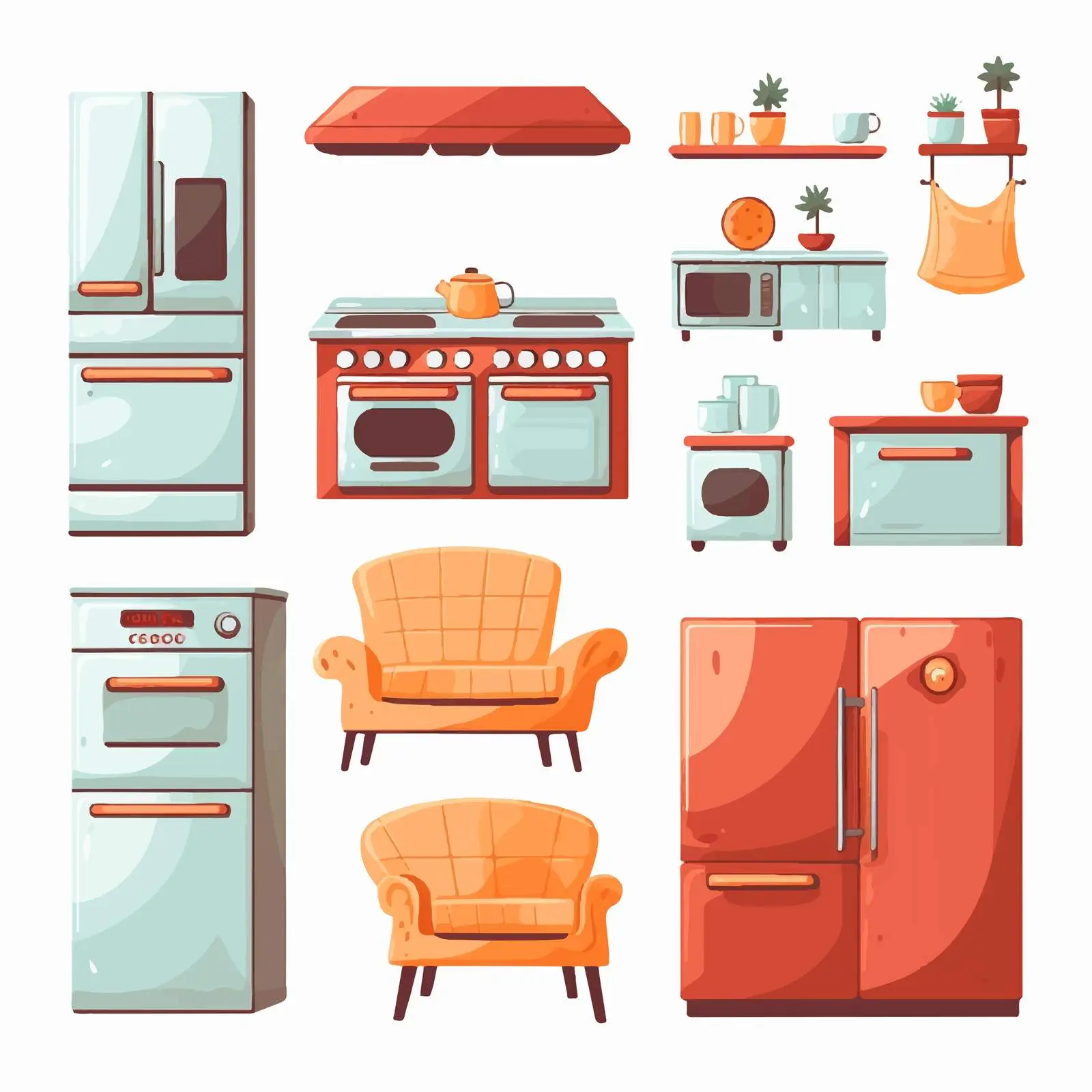 House Furniture and Appliances Vector Illustration – free home life image from Dotvec
