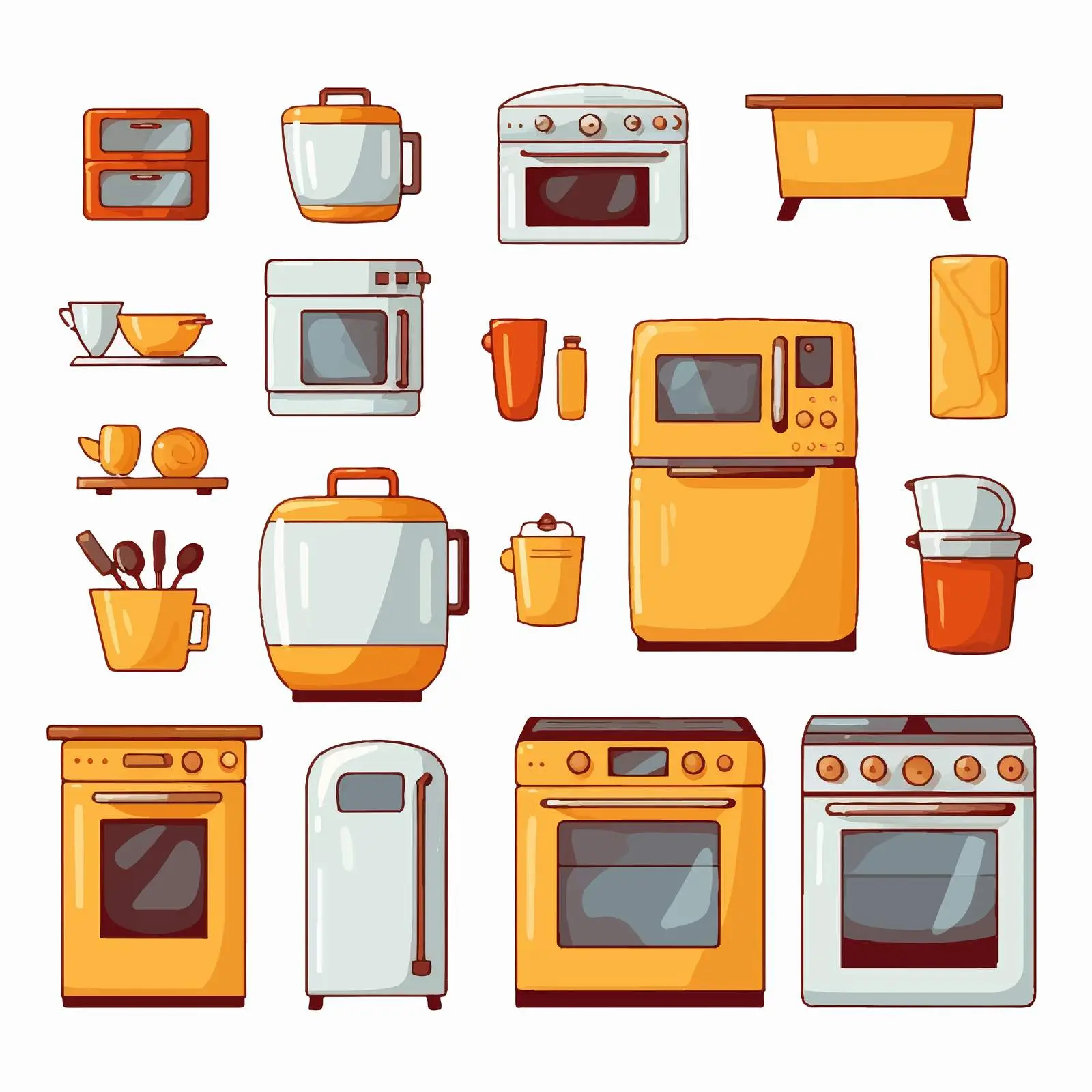 House Furniture and Appliances Illustration Vector — free download from Dotvec