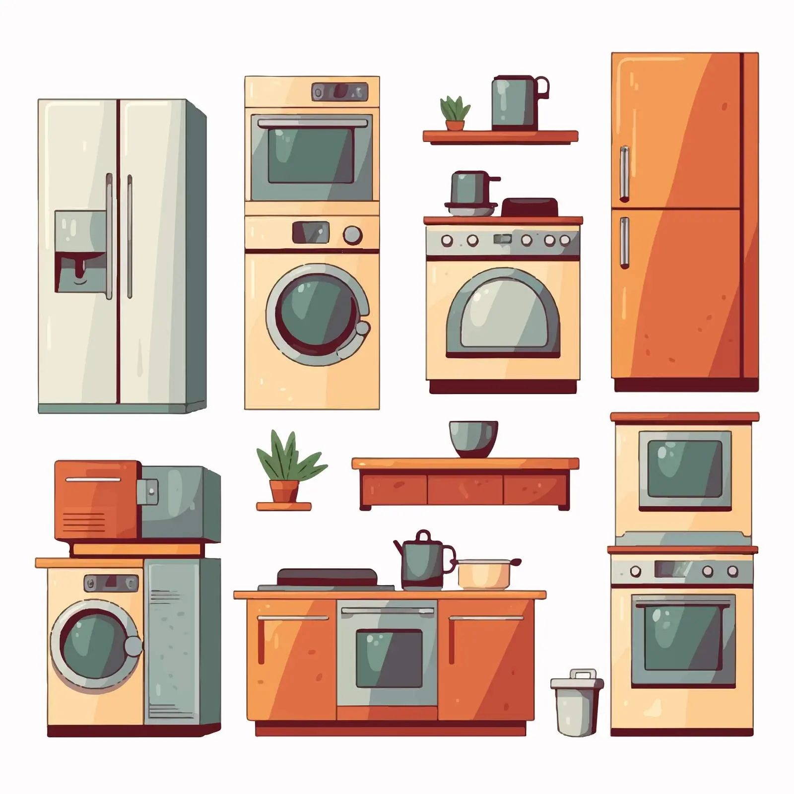 Household Furniture and Appliances Vector Illustration — free download from Dotvec