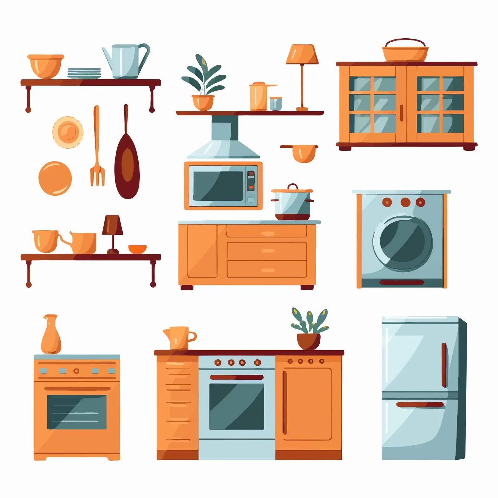 House Furniture and Appliances Vector Illustration — free download from Dotvec