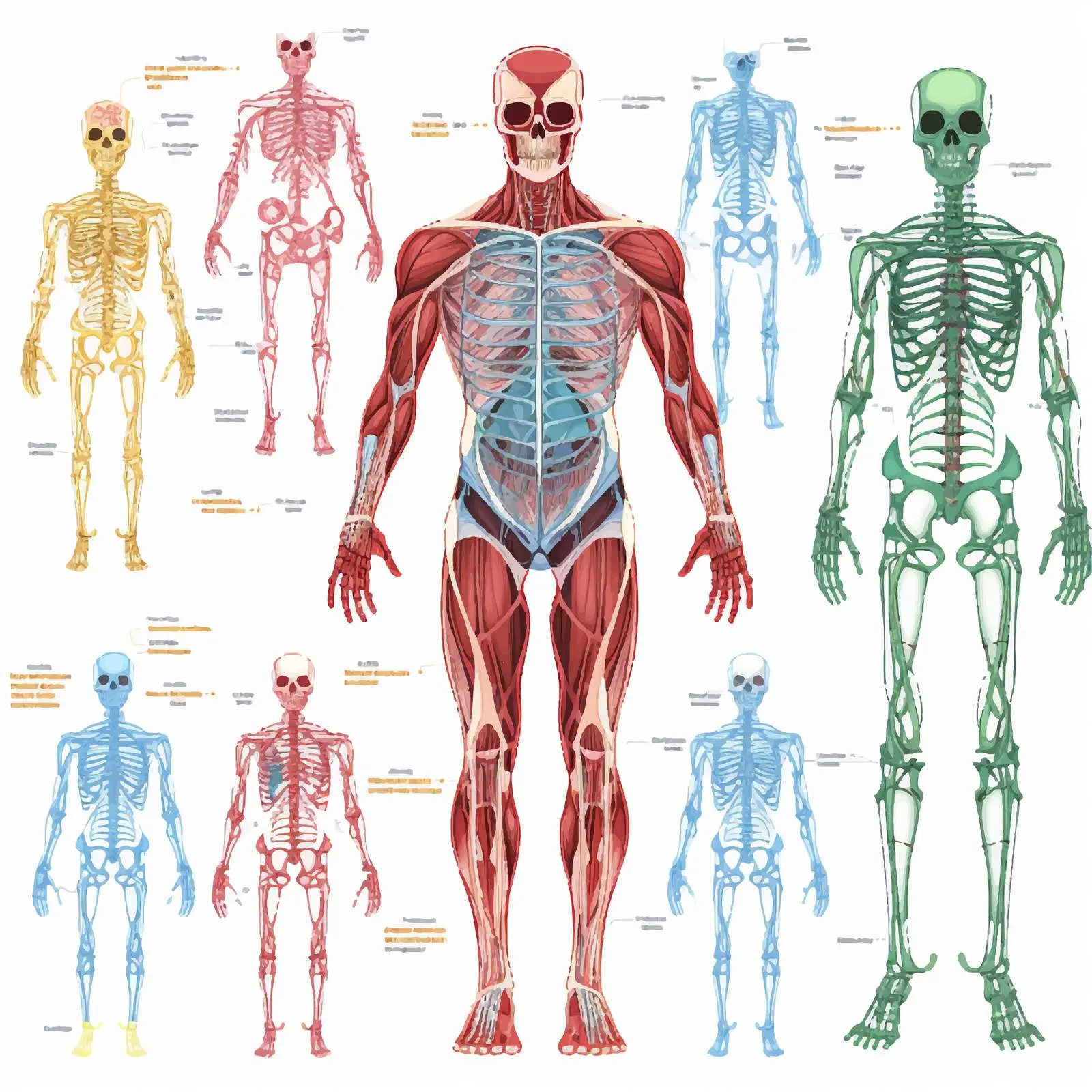 Human Body Systems Vector Illustration — free download from Dotvec
