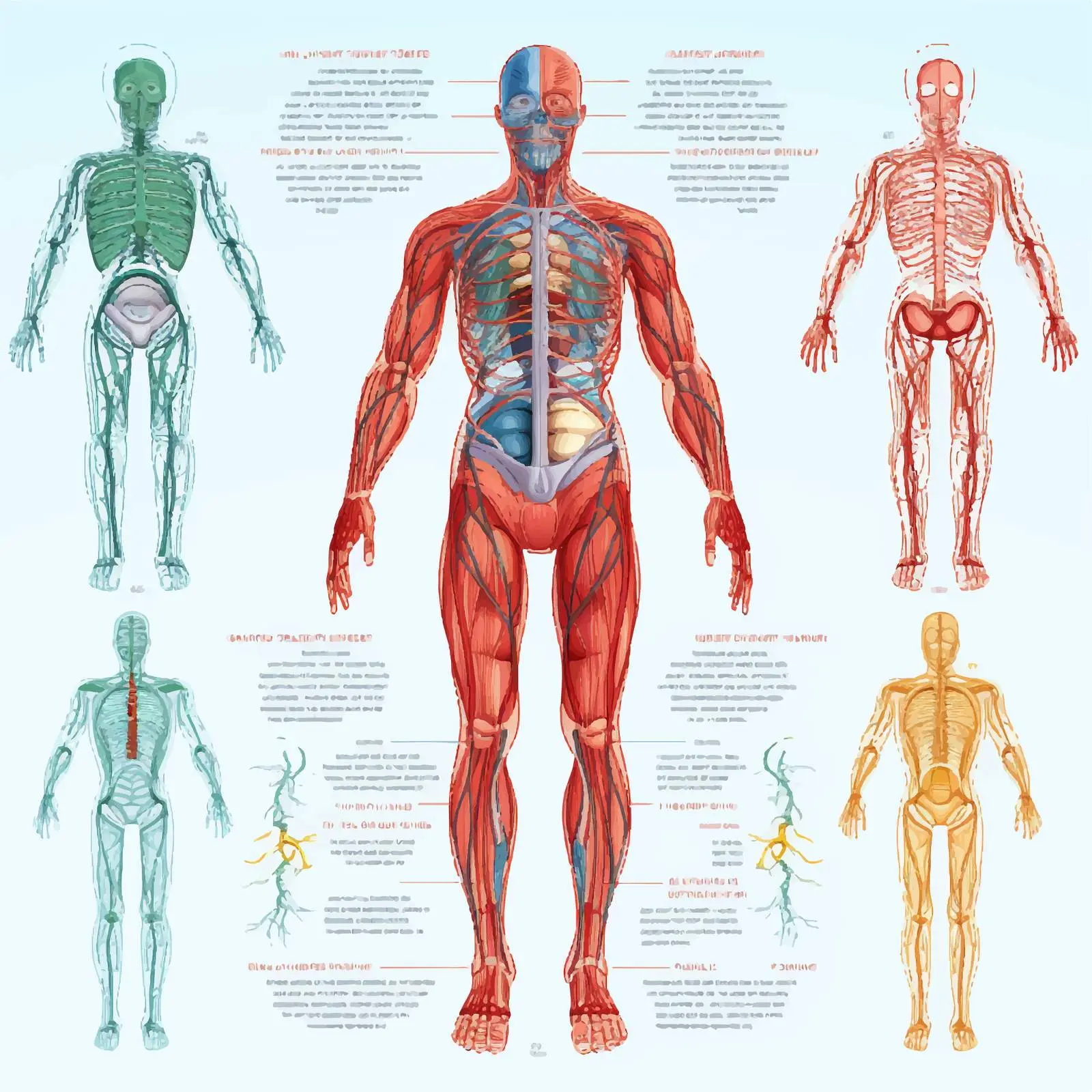 Human Body Systems Illustrated Vector Graphic — free download from Dotvec