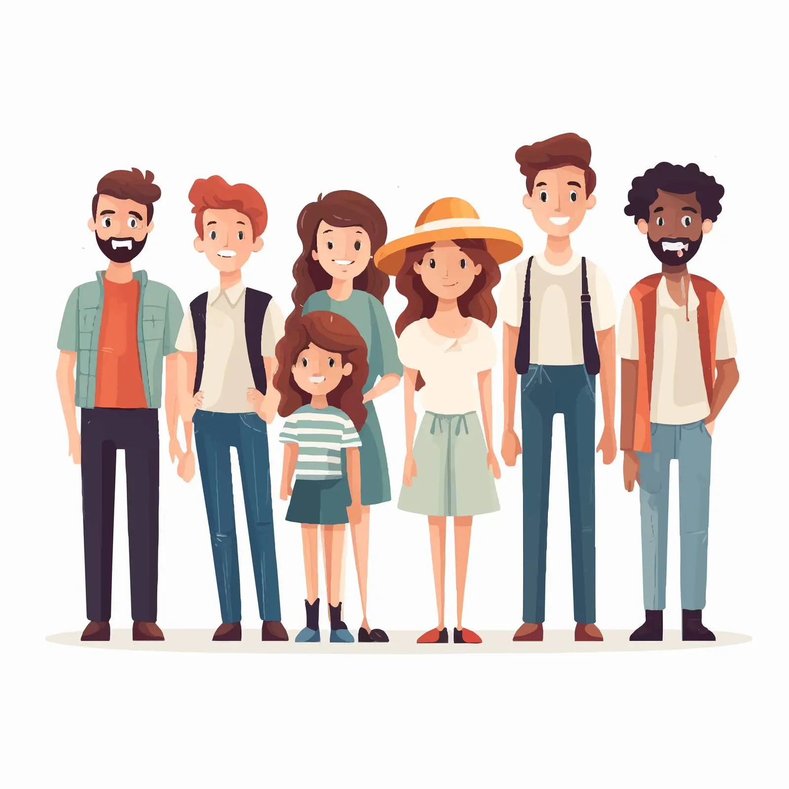 Humans Vector Illustration on White Background — free download from Dotvec