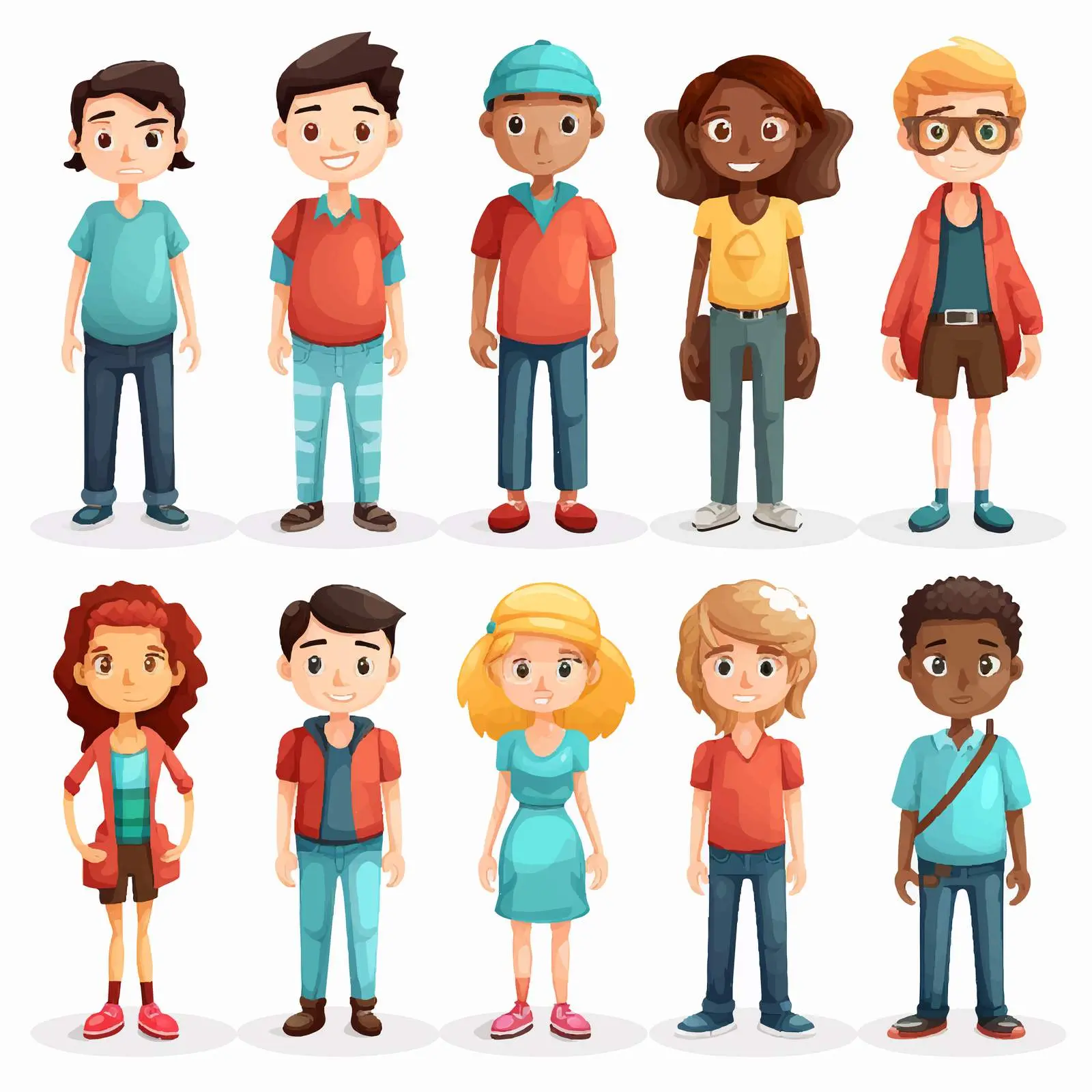 Humans Illustration on White Background Vector – free human figures image from Dotvec