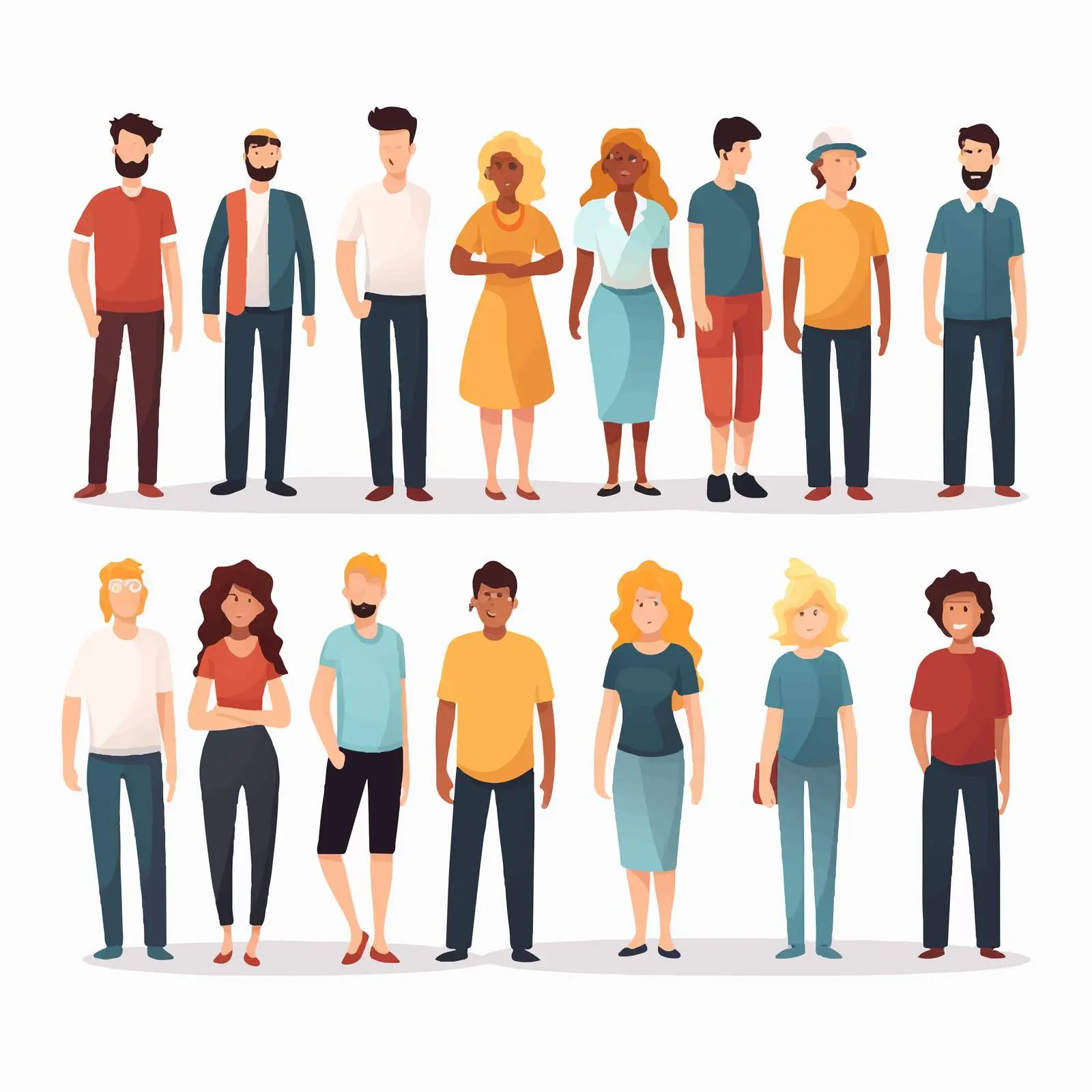 Humans Illustration on White Background Vector Art — free download from Dotvec