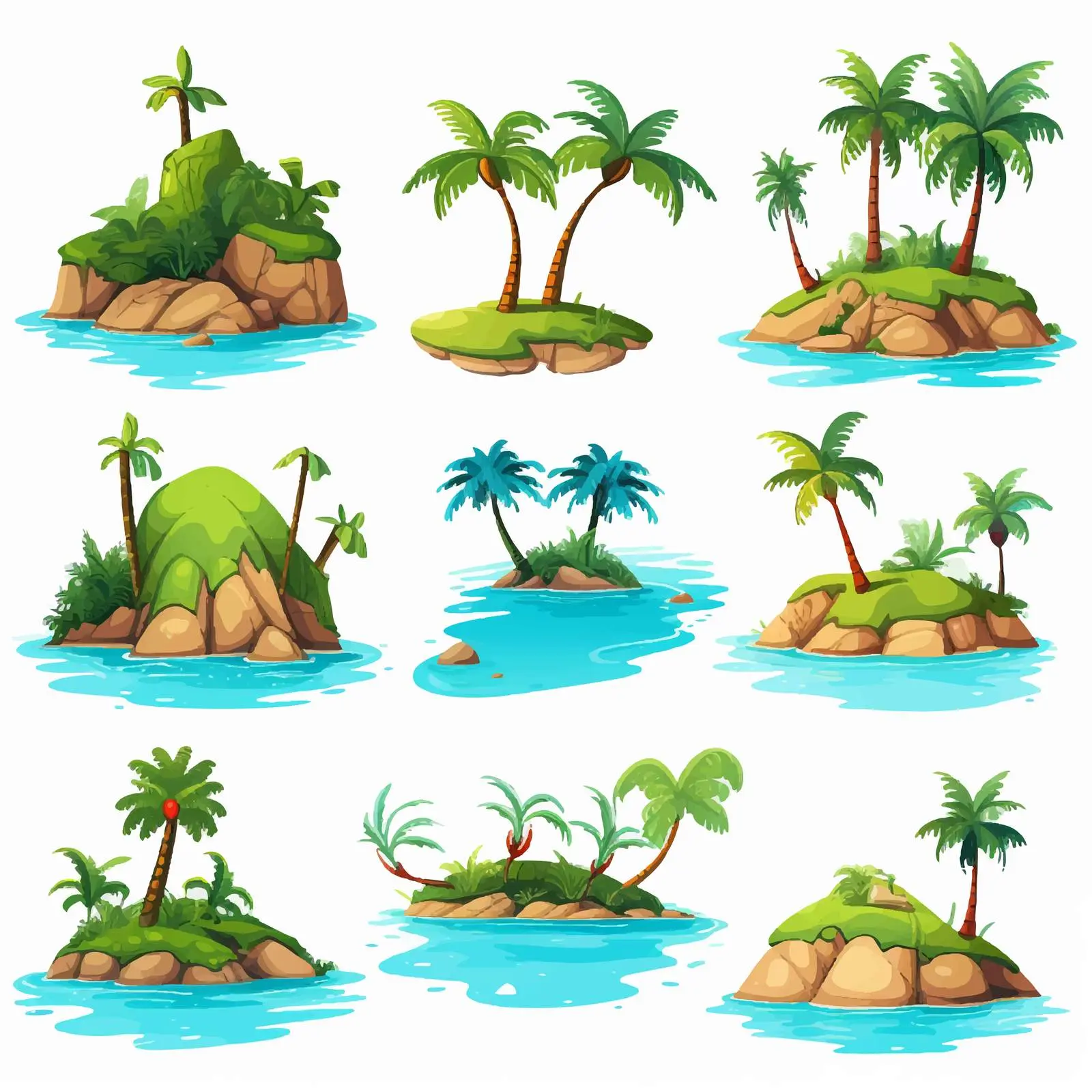Islands with Signs Vector Illustration — free download from Dotvec