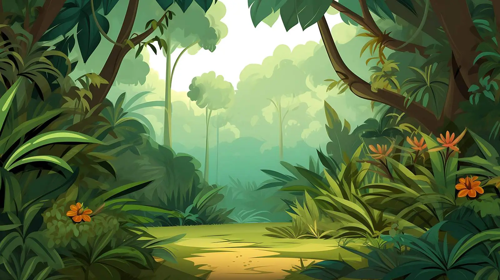 Lush Jungle Illustration — free download from Dotvec