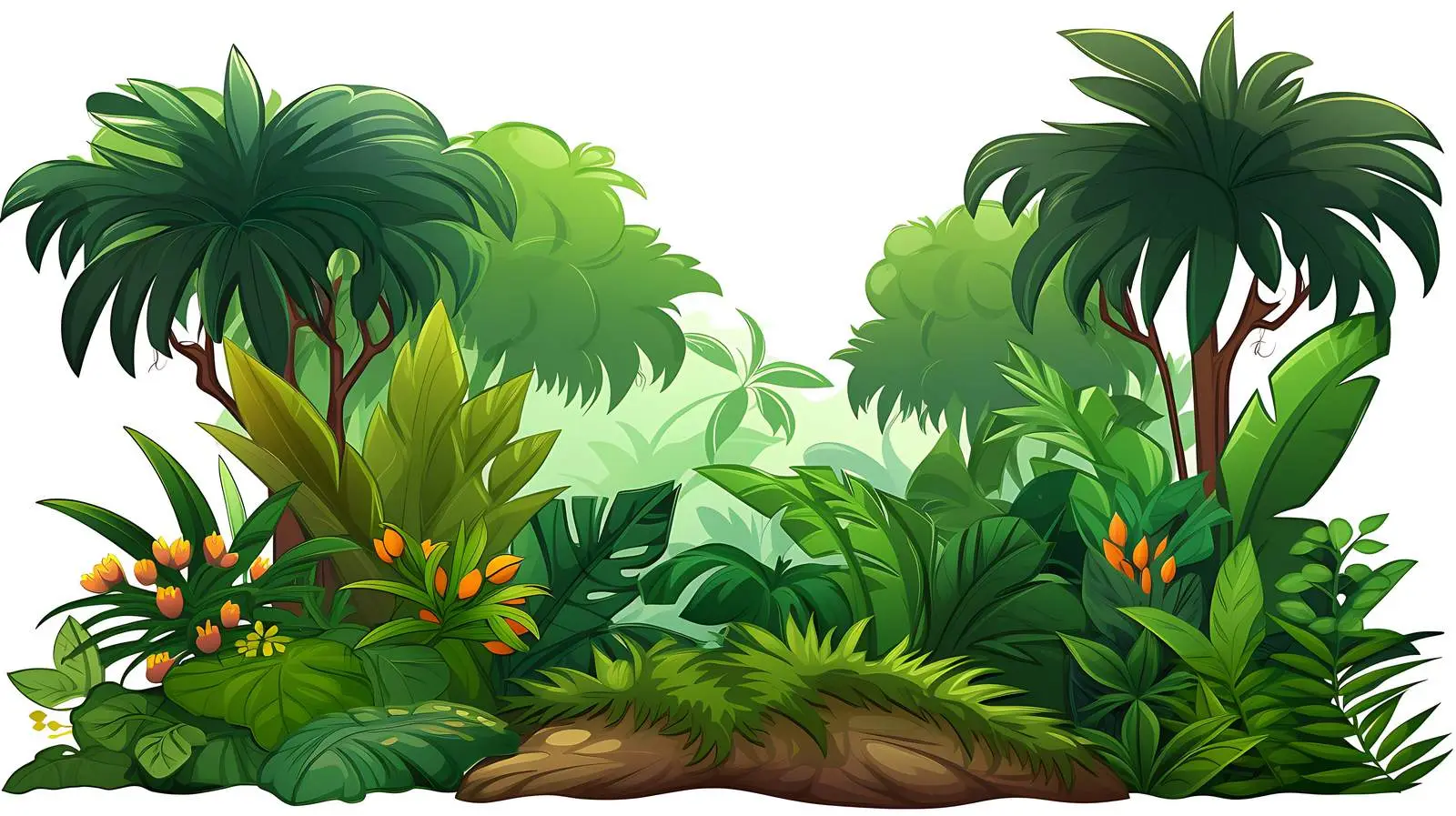 Lush Jungle Scene Illustration — free download from Dotvec