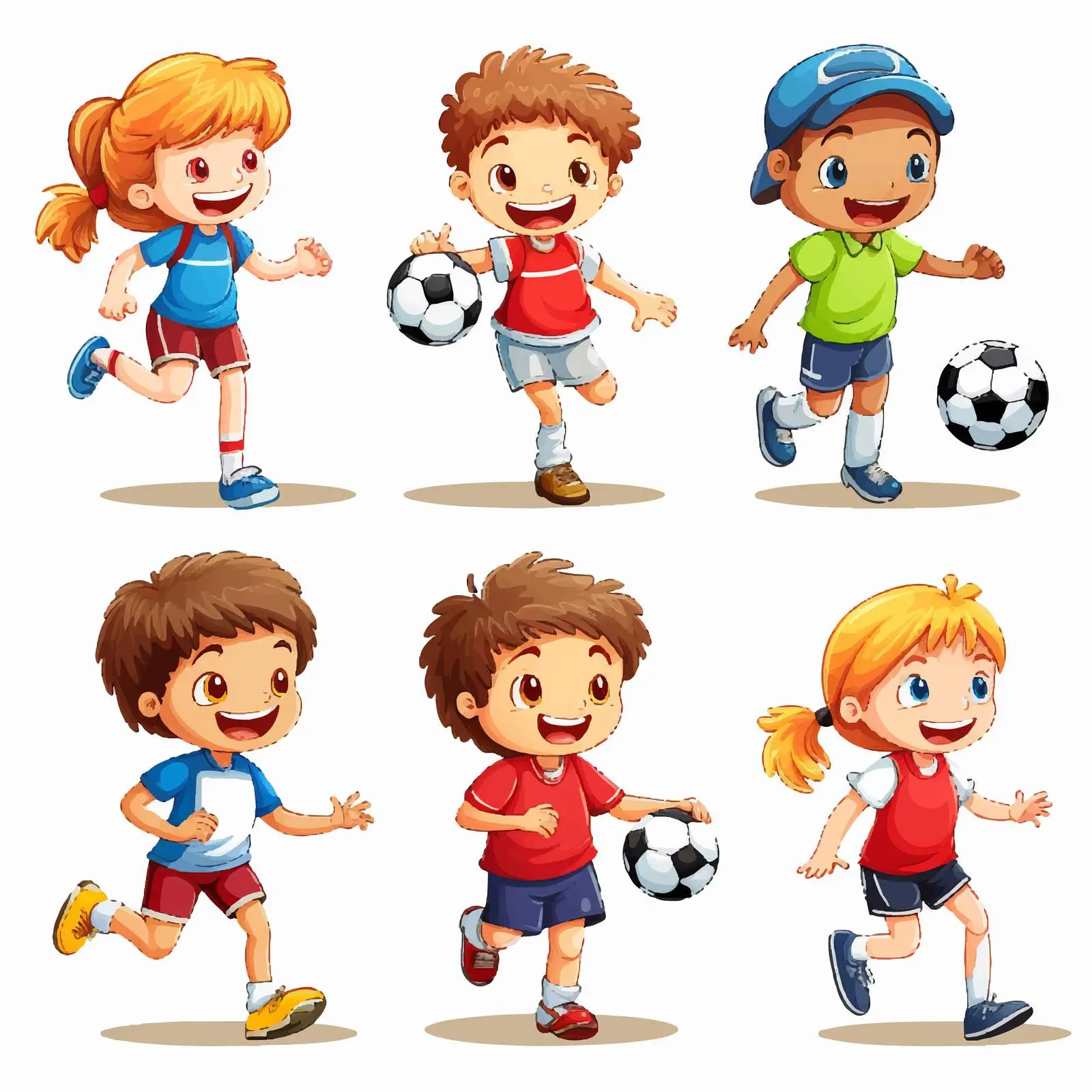 Kids Playing Various Sports Illustration — free download from Dotvec