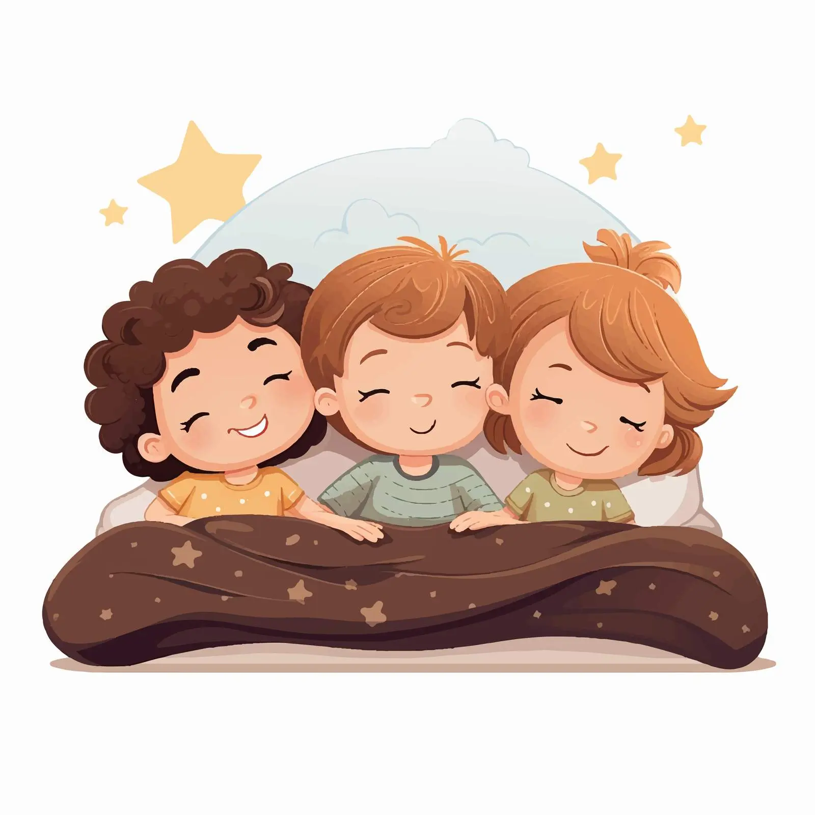 Kids Sleeping Soundly Illustration on White Background — free download from Dotvec