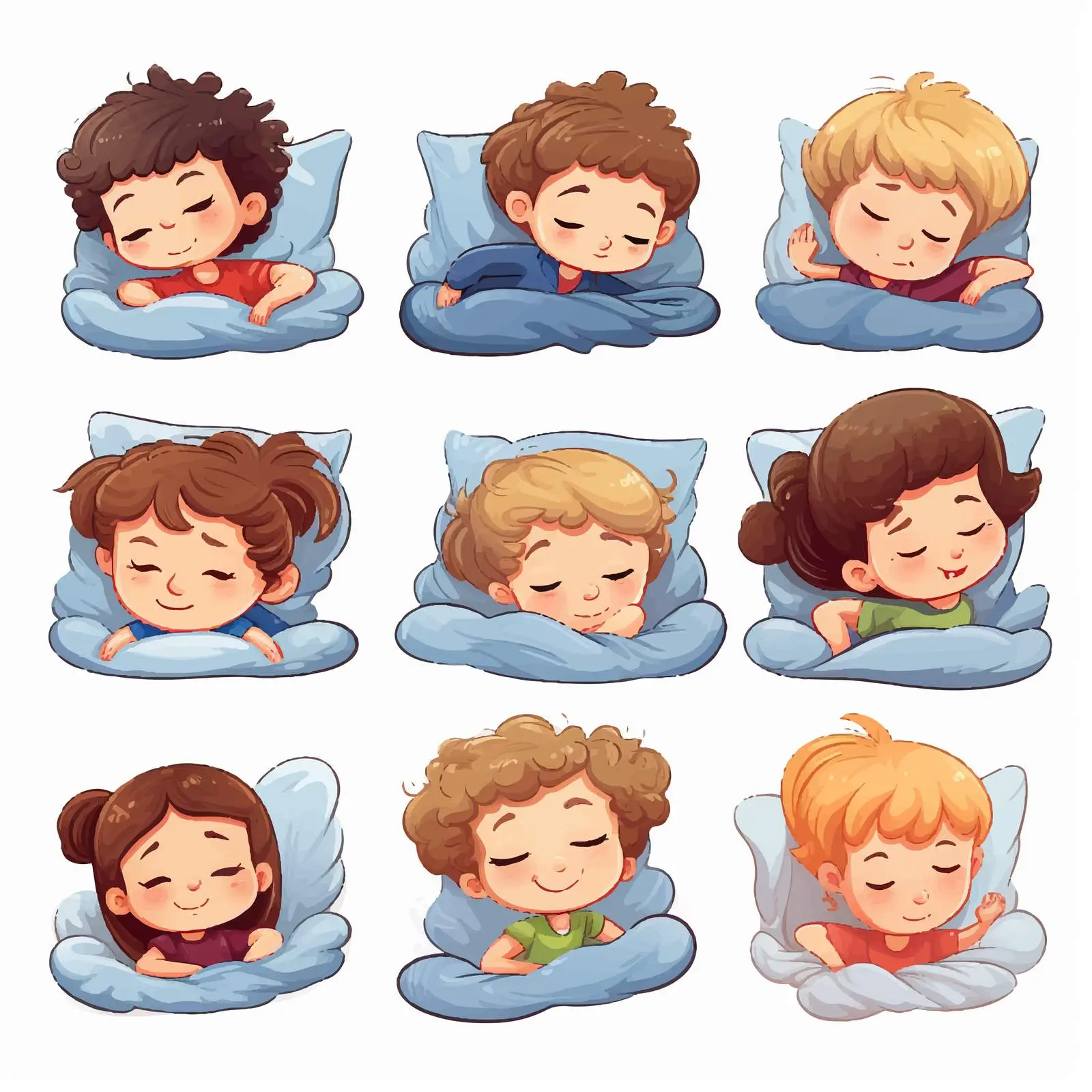 Kids Sleeping Peacefully on White Background — free download from Dotvec