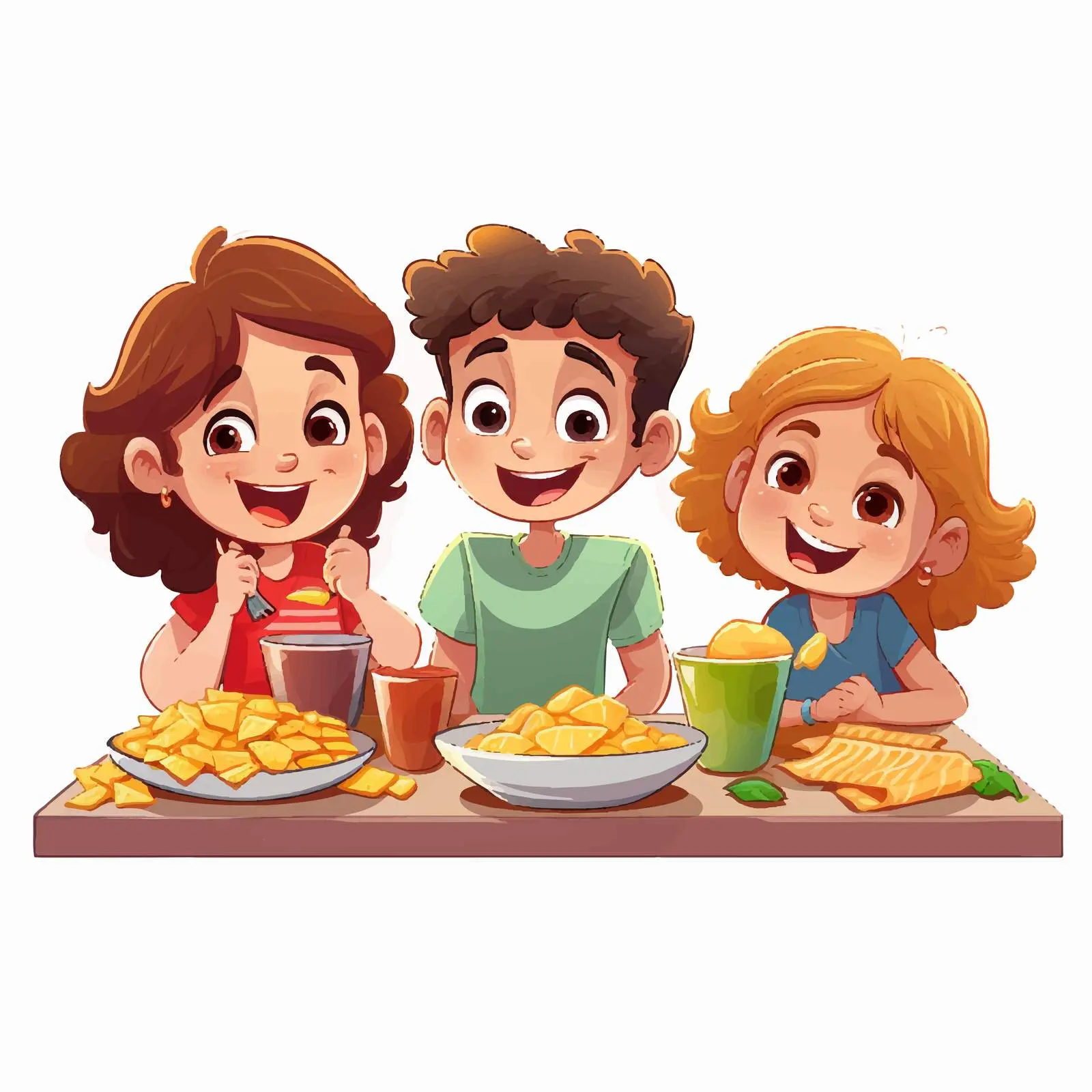 Kids Enjoying Food at a Festive Table — free download from Dotvec