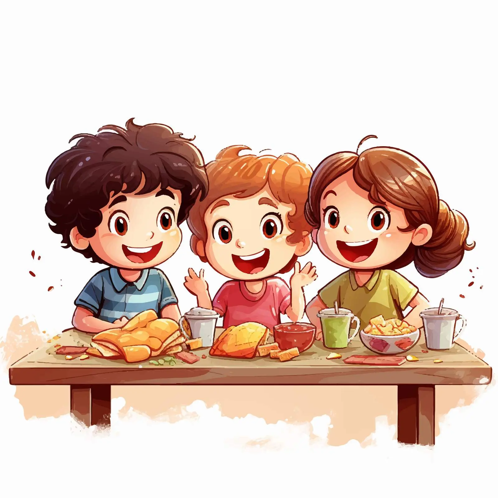 Kids Enjoying a Meal Together at the Table — free download from Dotvec