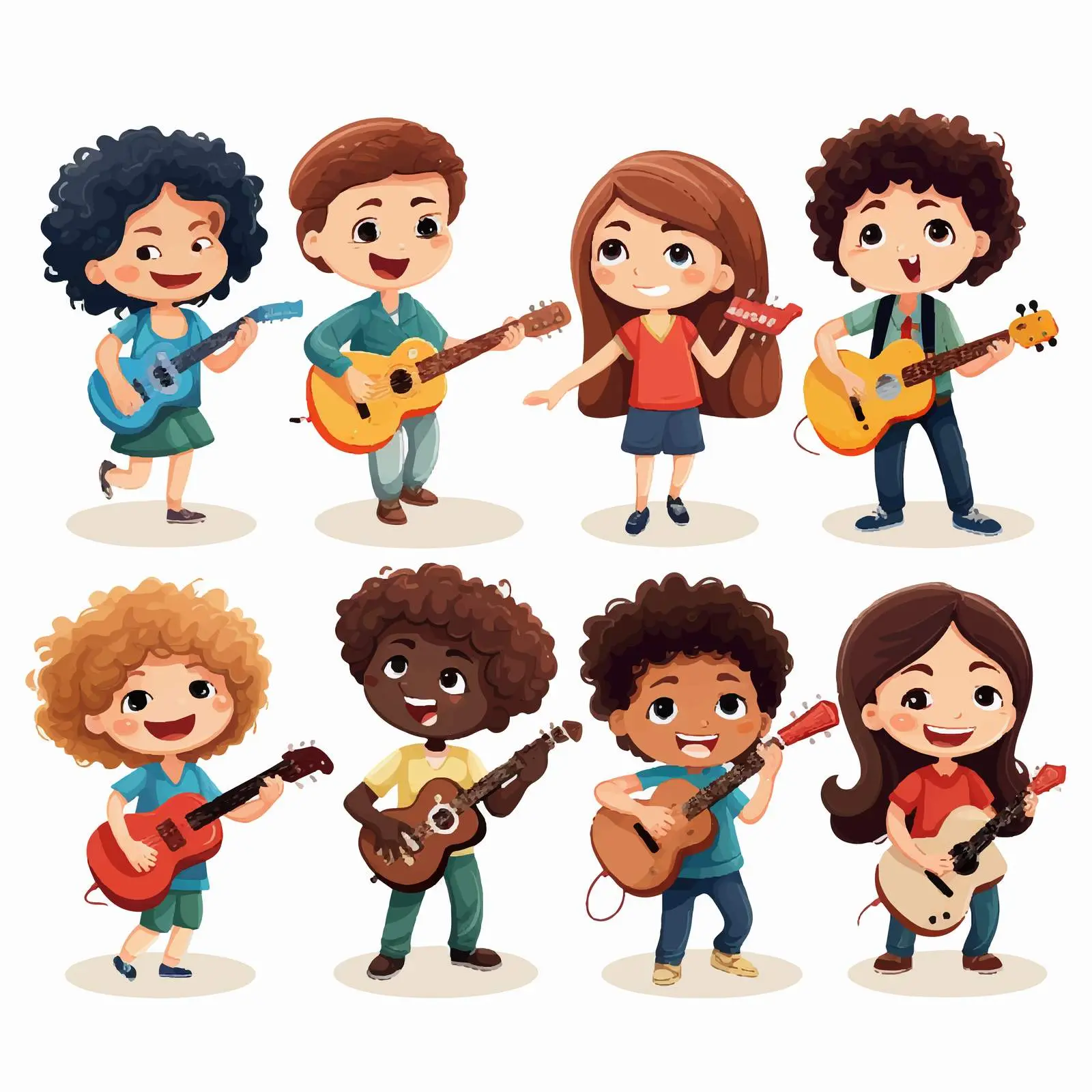 Kids Showcasing Musical Talents Illustration — free download from Dotvec