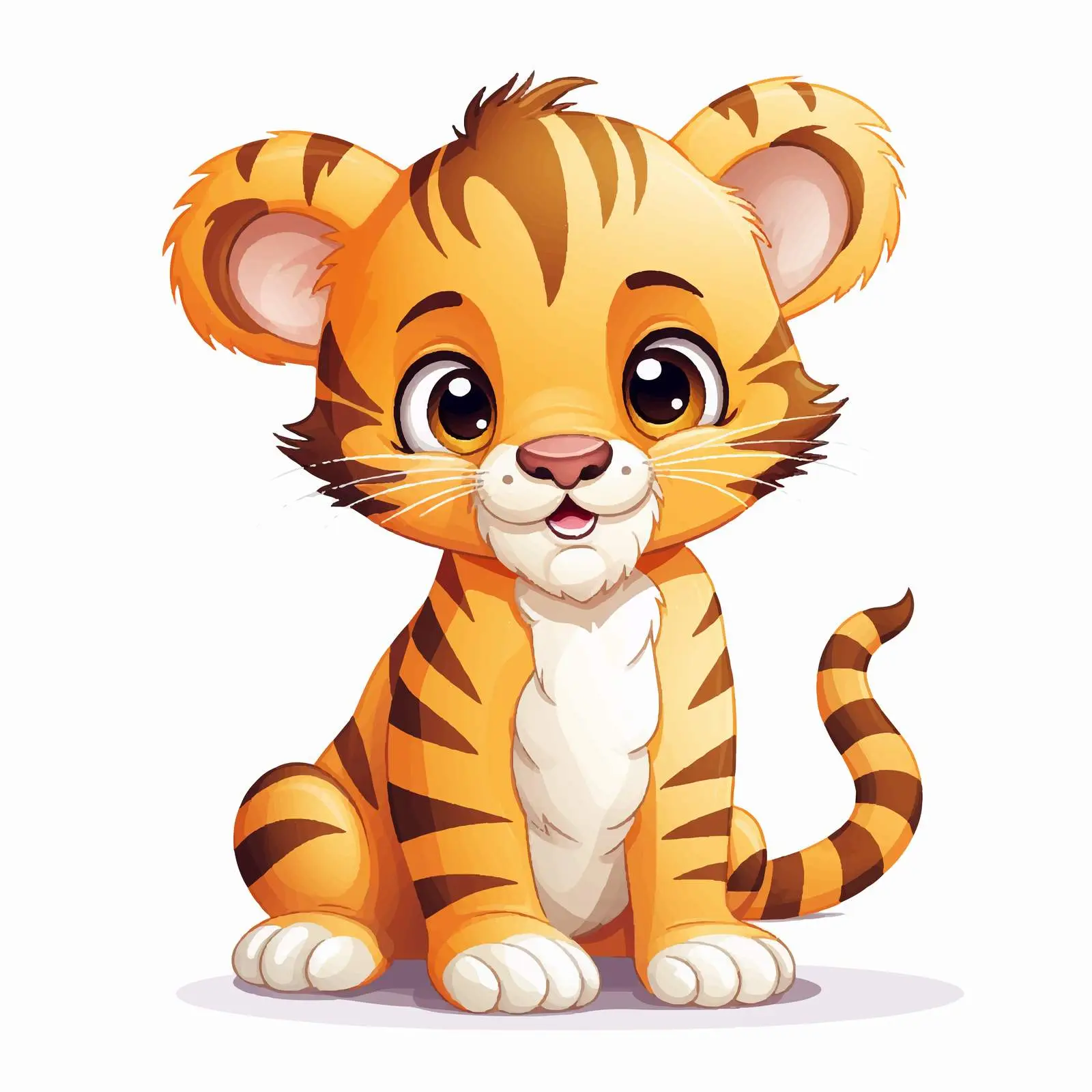 Little Tiger Illustration on White Background — free download from Dotvec