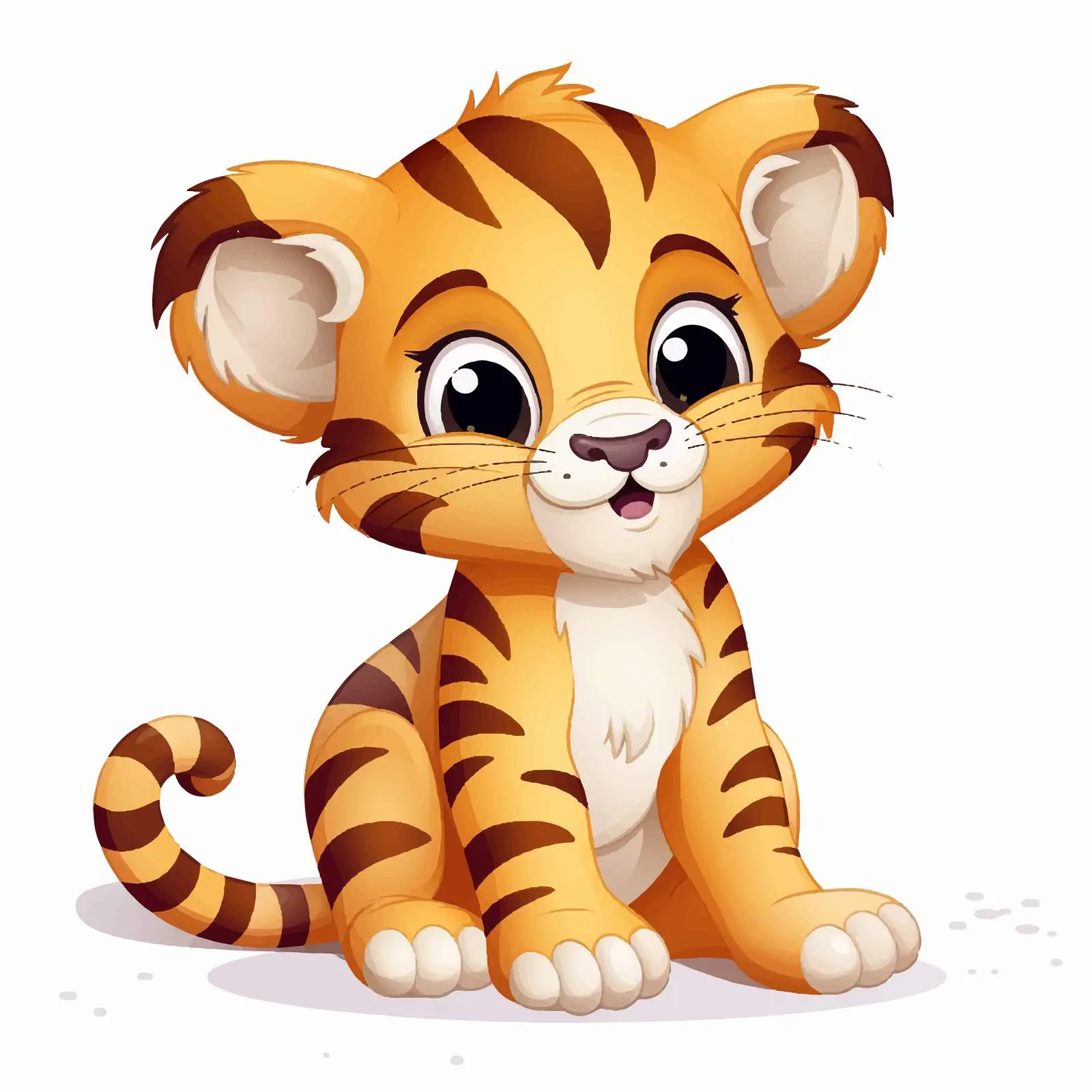 Little Tiger Illustration on White Background — free download from Dotvec
