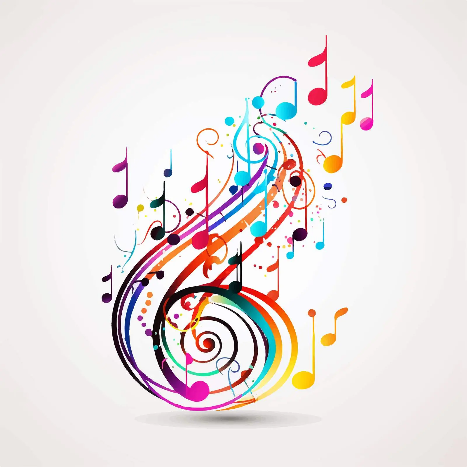 Musical Notes and G-Clef Vector Illustration — free download from Dotvec