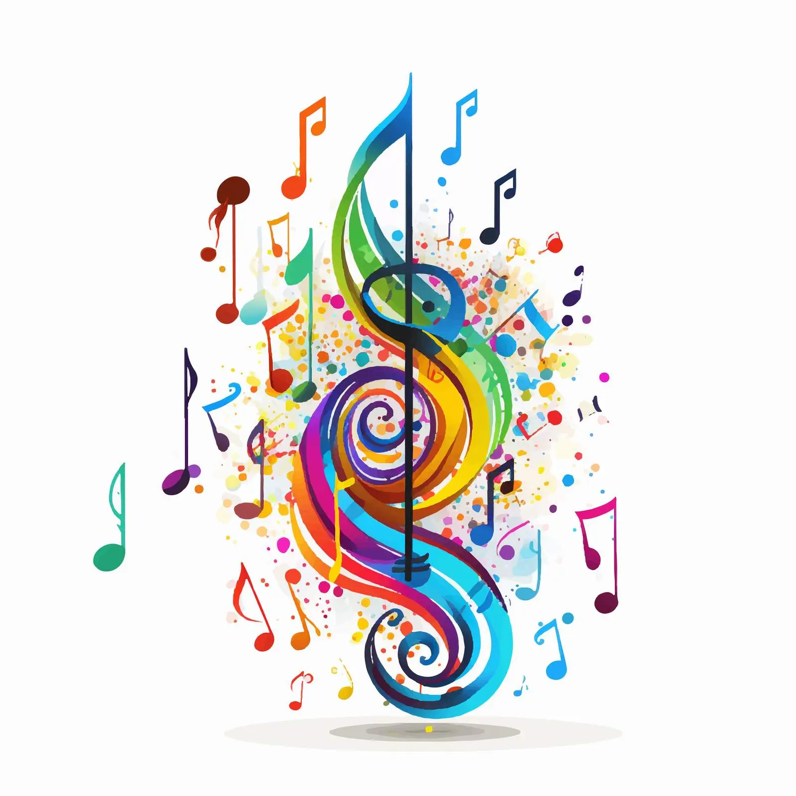Musical Notes and G-Clef Vector Illustration — free download from Dotvec