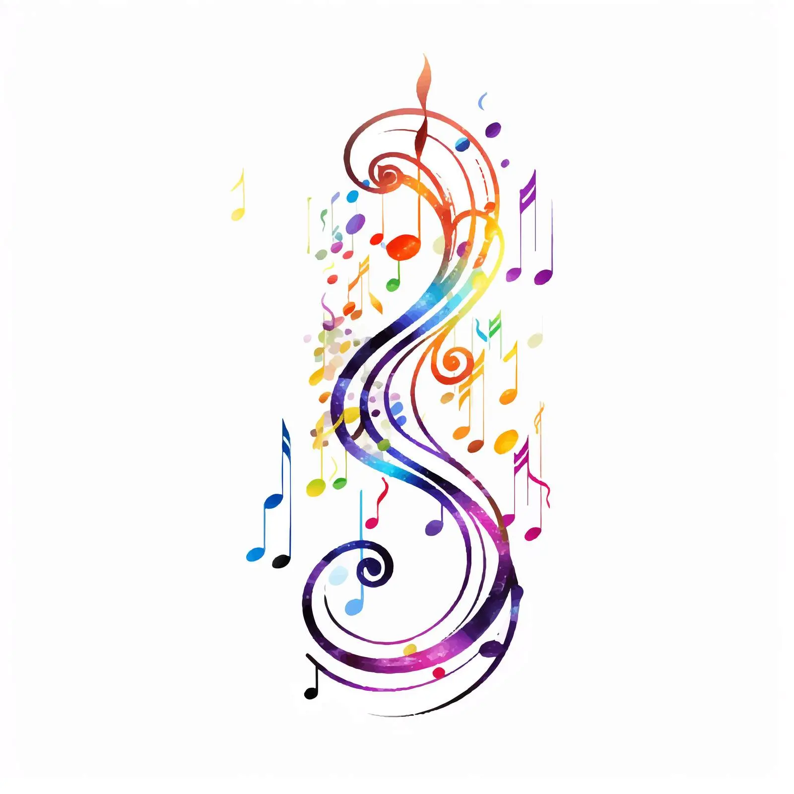 Musical Notes with G-Clef Vector Illustration – free melody design image from Dotvec