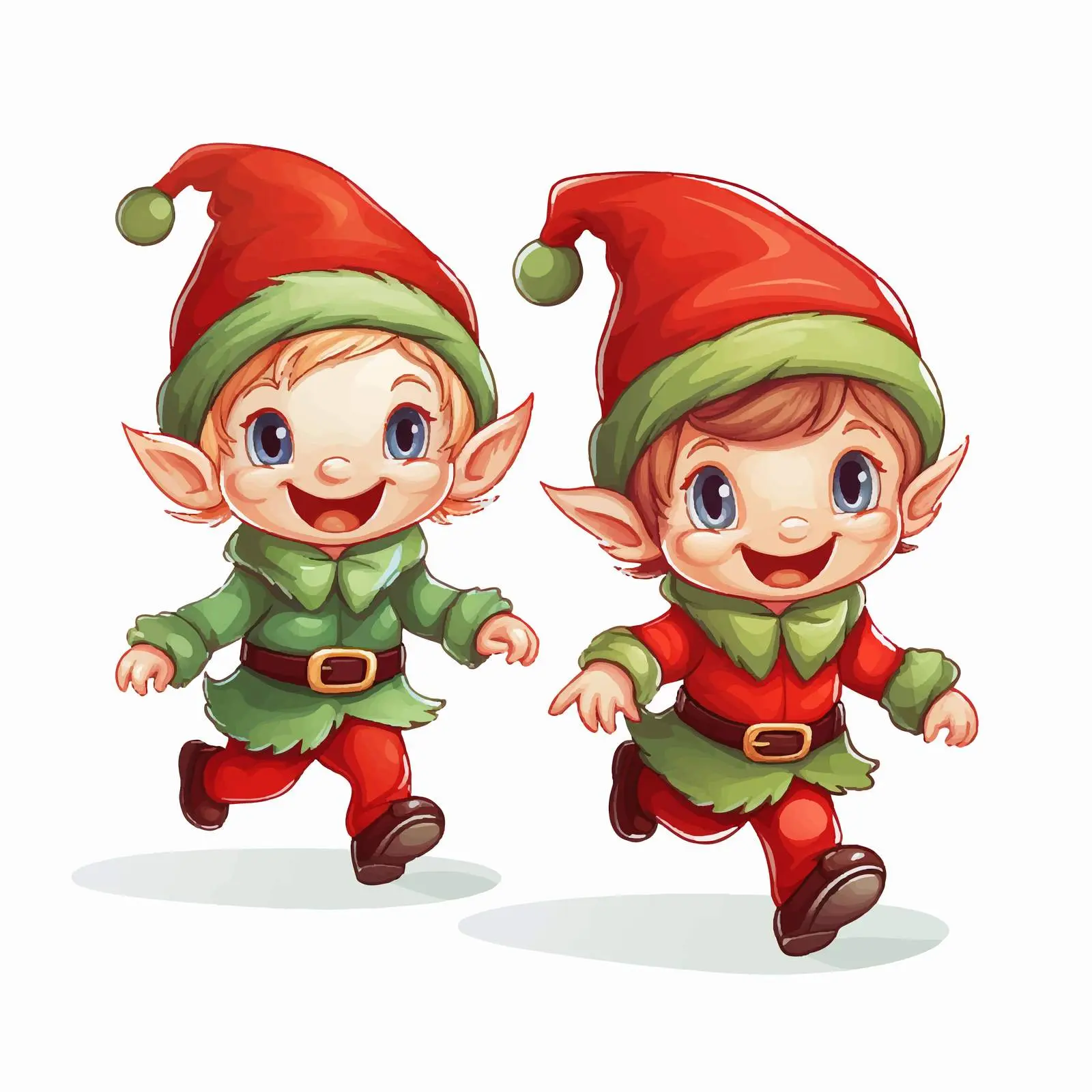 Playful Santa Elves Vector Illustration — free download from Dotvec
