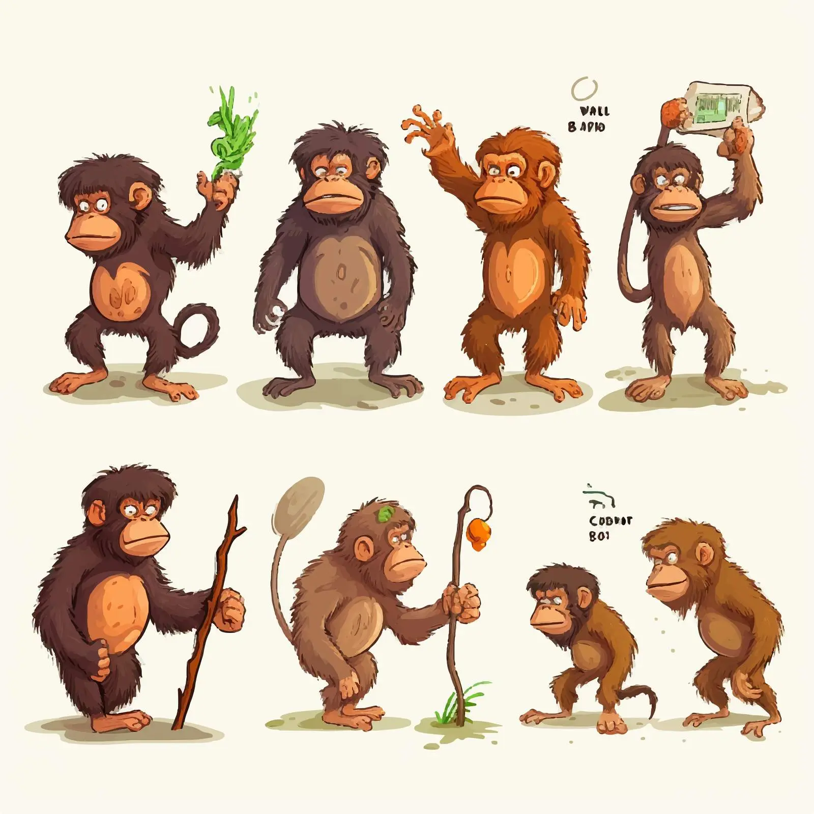 Cartoon Illustration of Evolutionary Process — free download from Dotvec