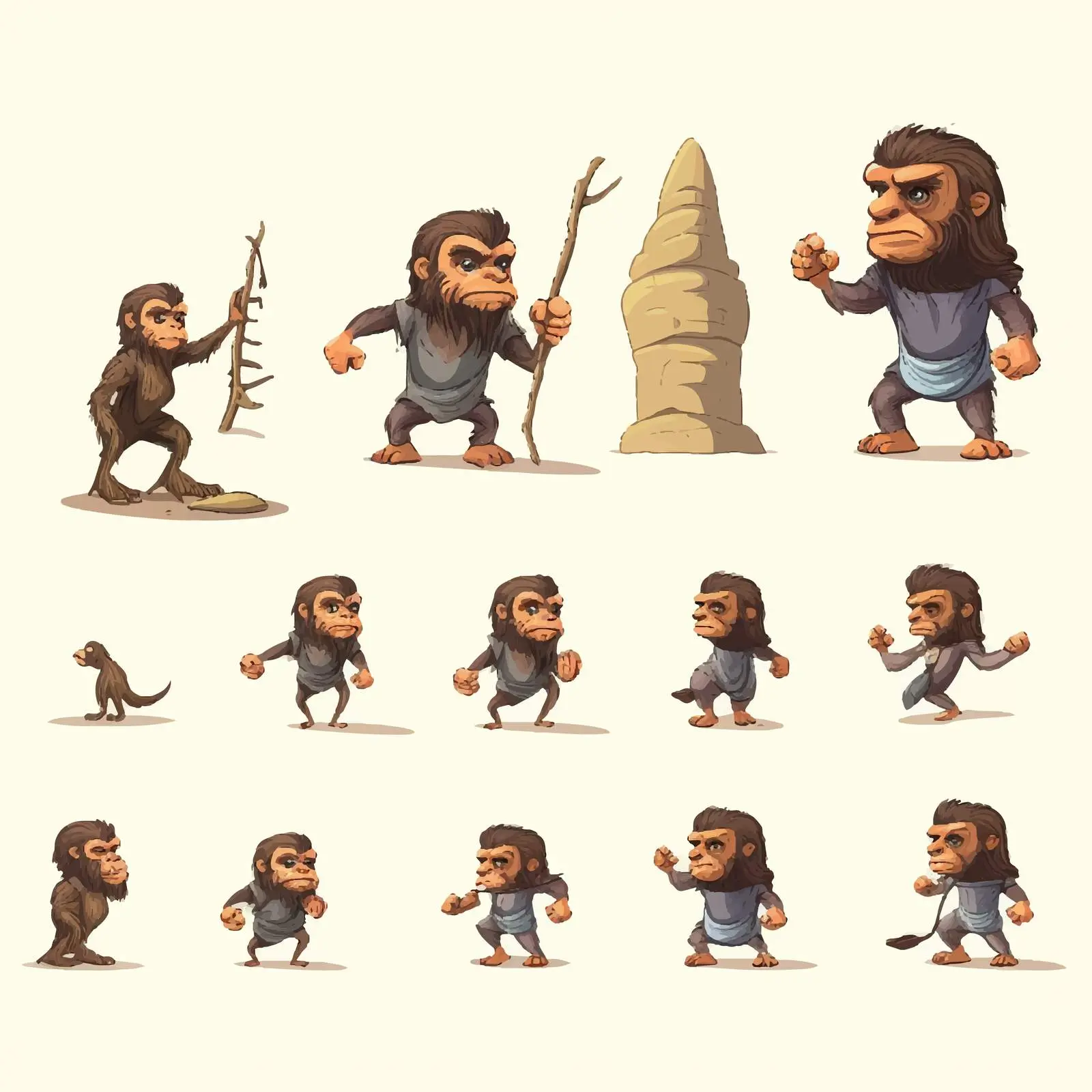 Evolution Process Illustrated Cartoon Vector – free species development image from Dotvec