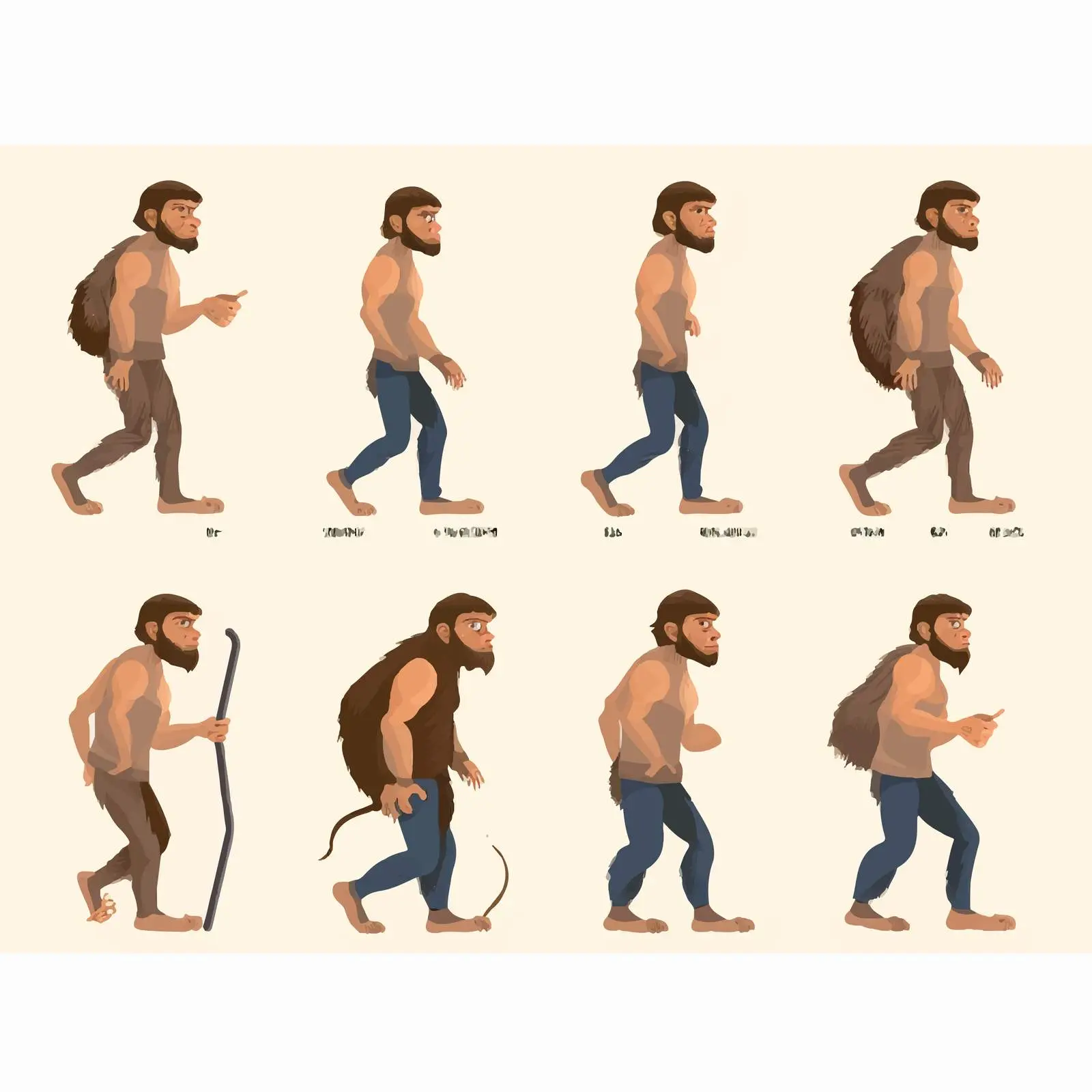 Cartoon Illustration of Evolutionary Process — free download from Dotvec