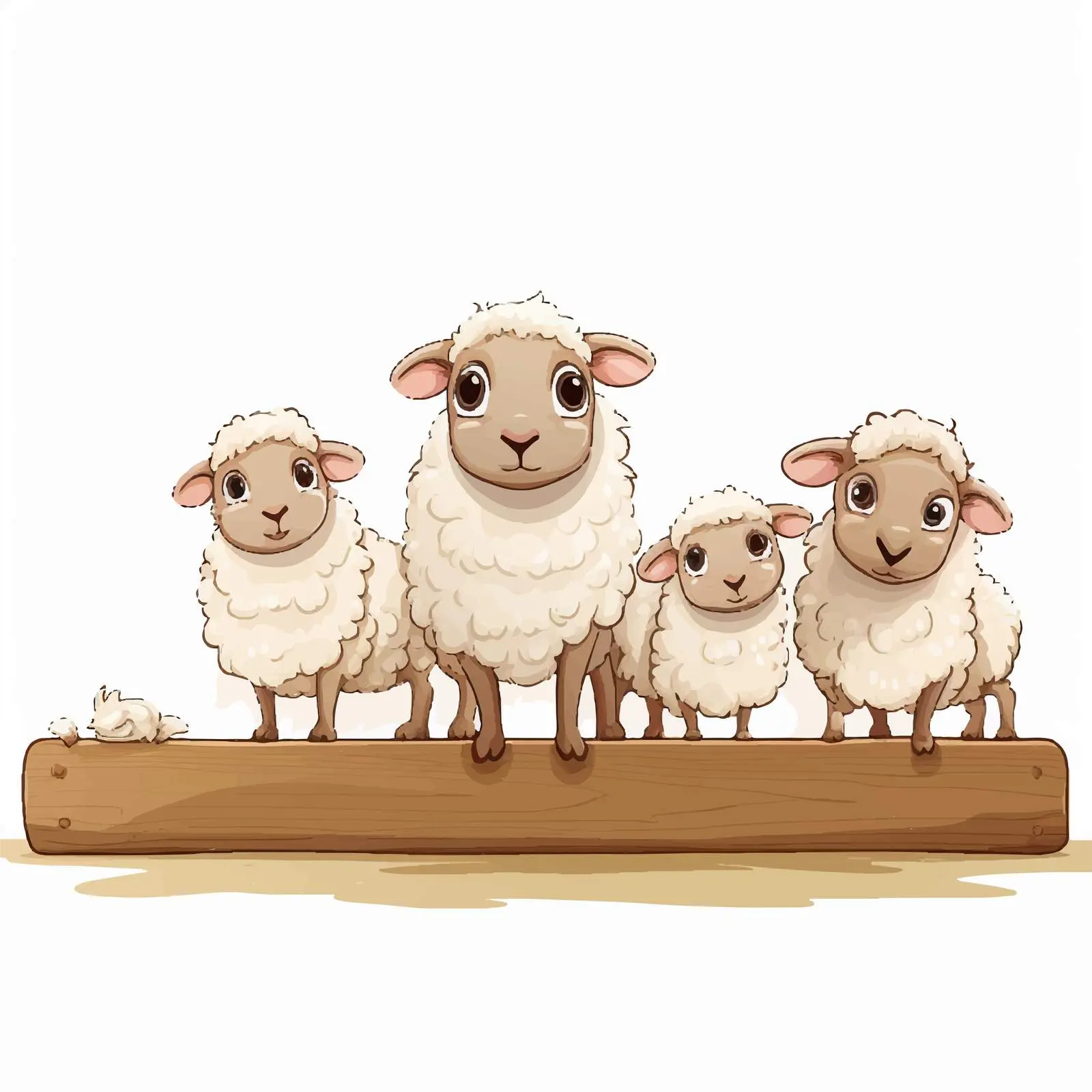 Sheep and Lambs Illustration with Blank Boards — free download from Dotvec