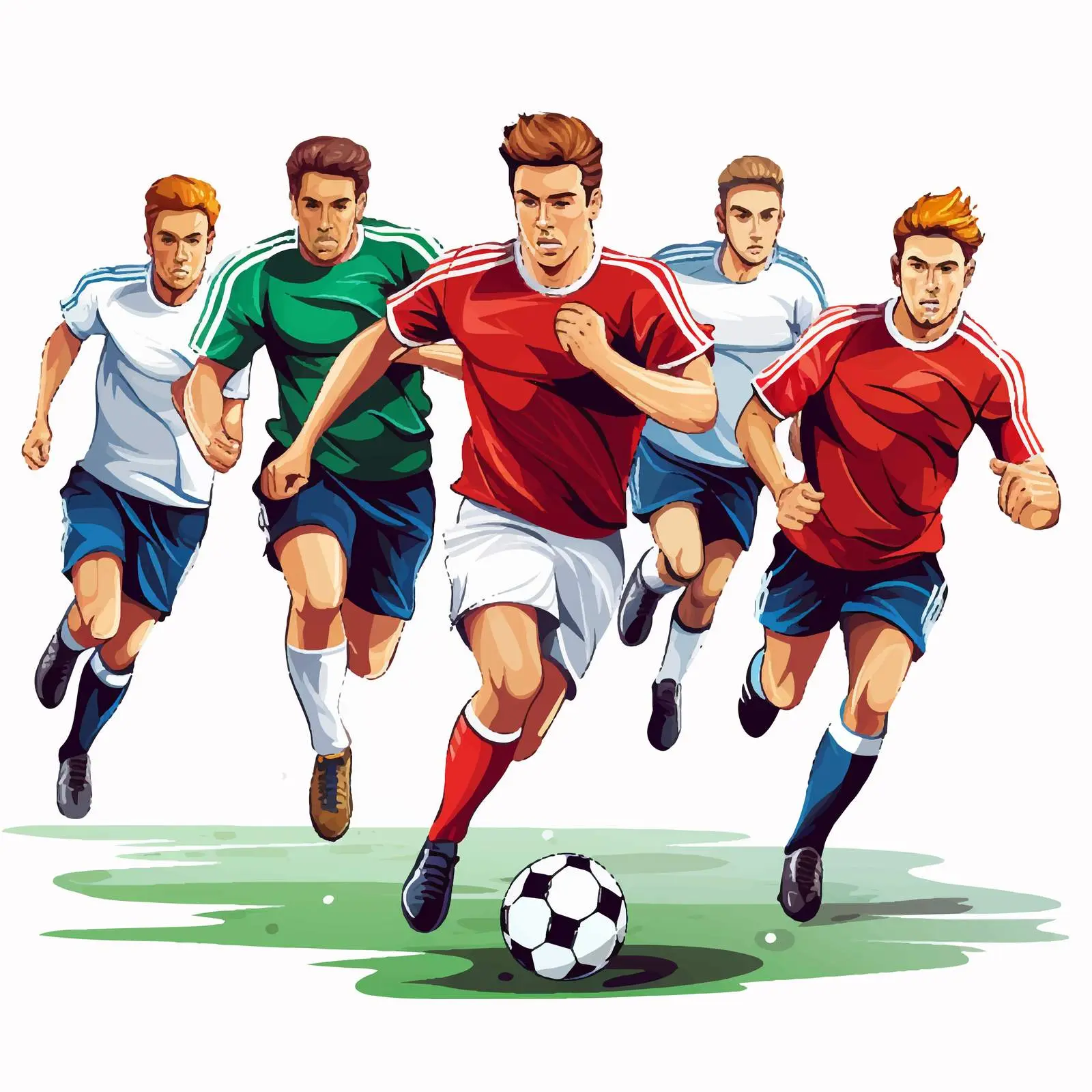 Soccer Players Illustration on White Background — free download from Dotvec