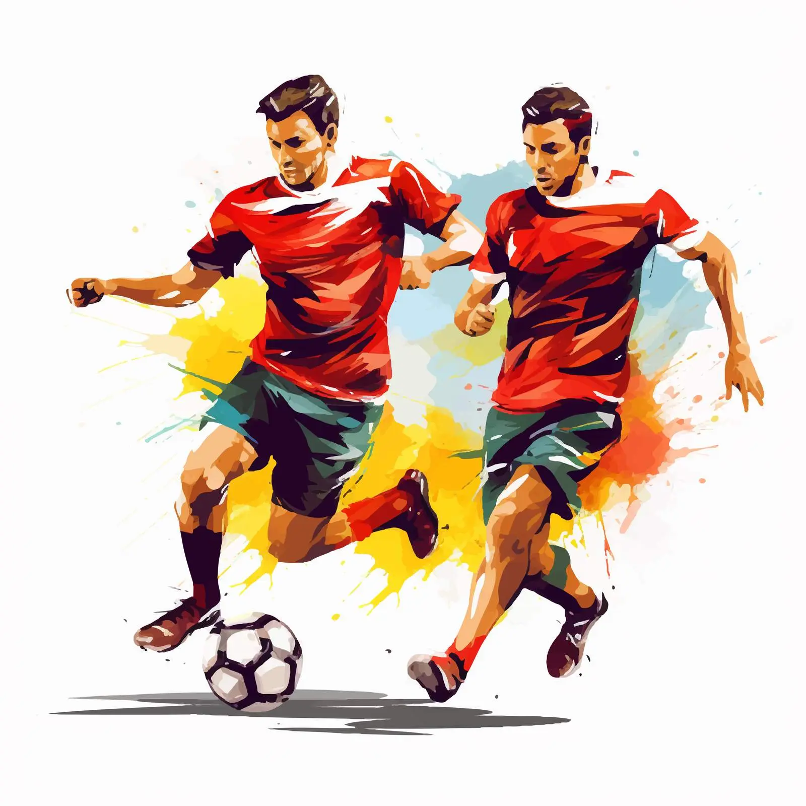 Soccer Players Illustration on White Background — free download from Dotvec