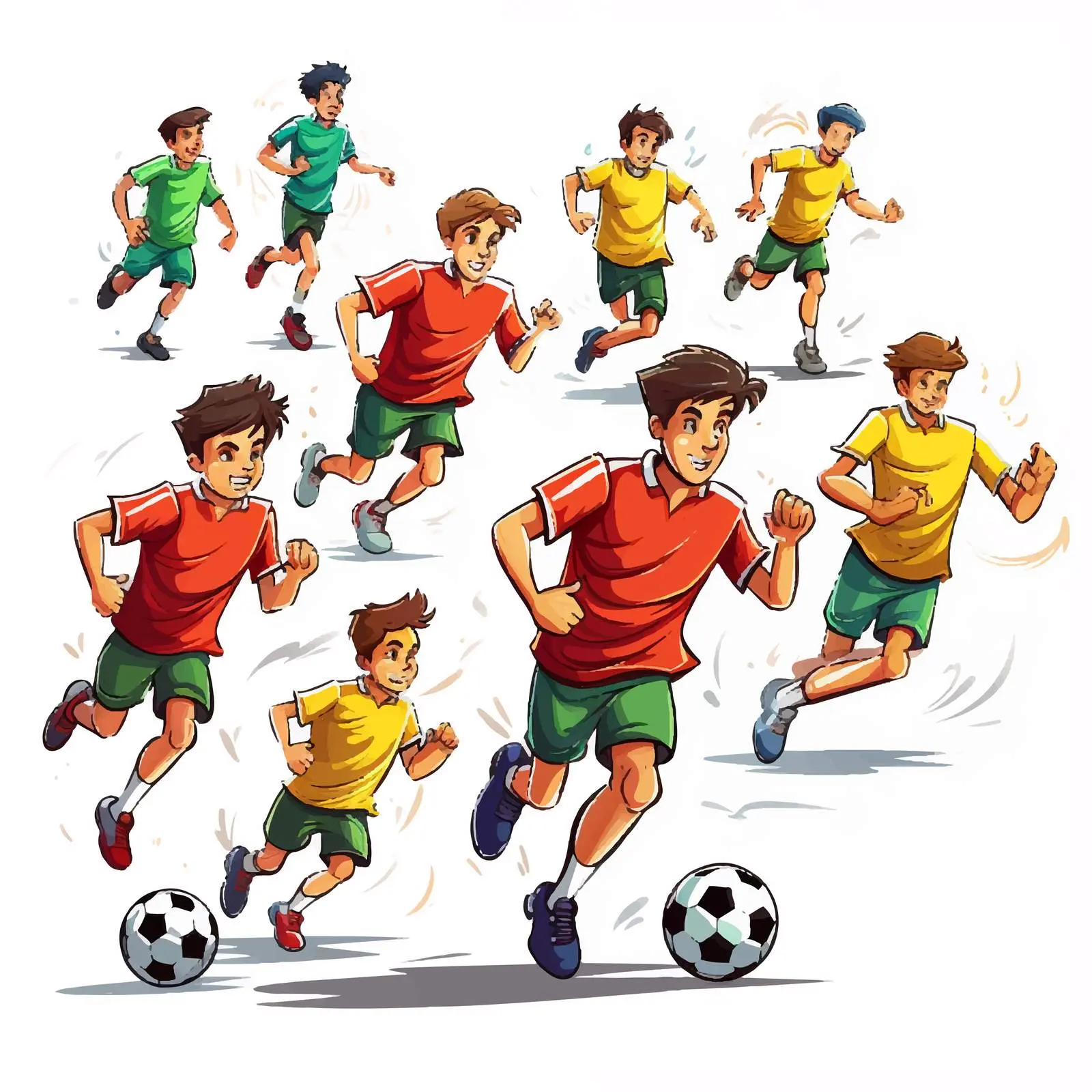 Soccer Players Vector Illustration on White Background – free champion image from Dotvec
