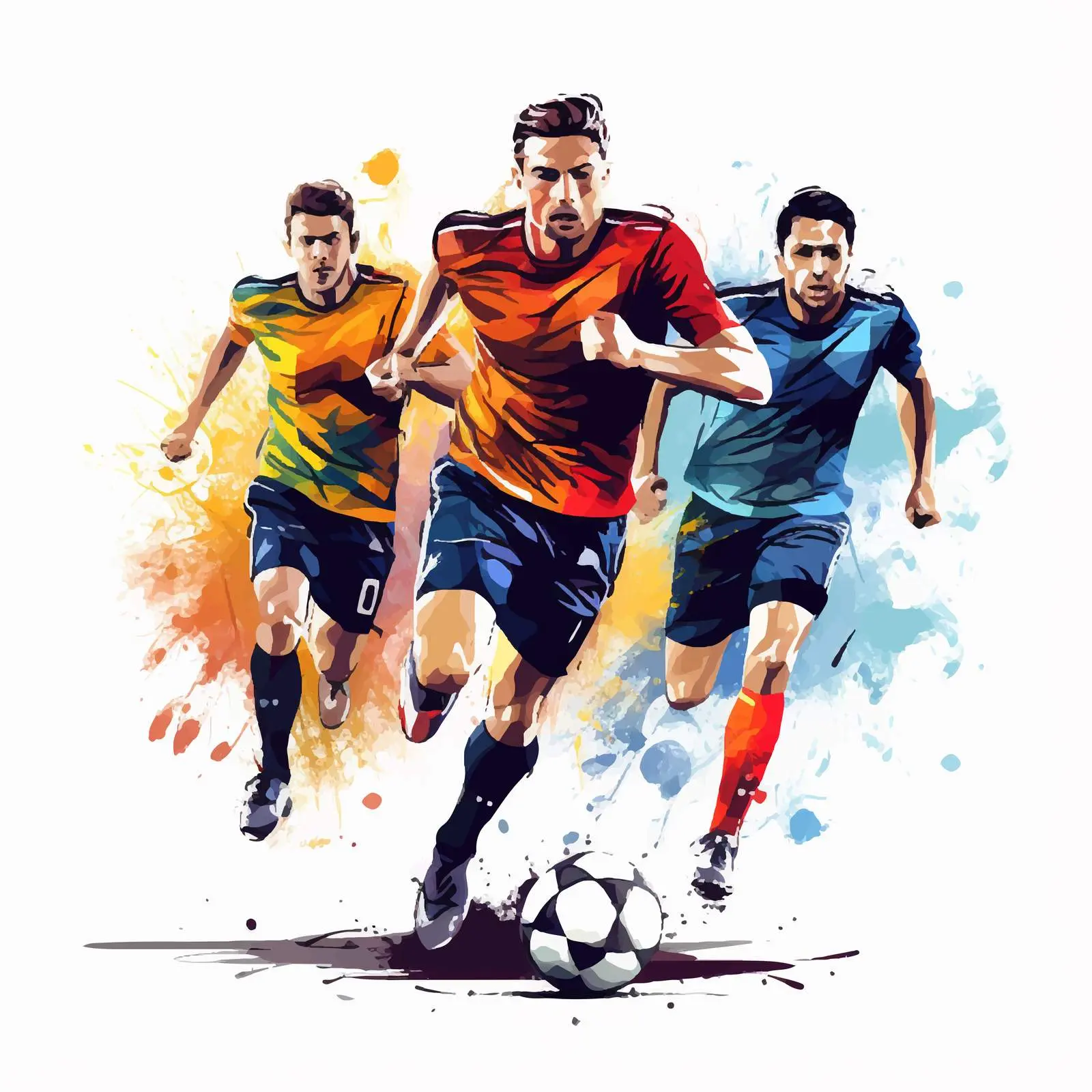 Dynamic Soccer Players Illustration on White Background — free download from Dotvec