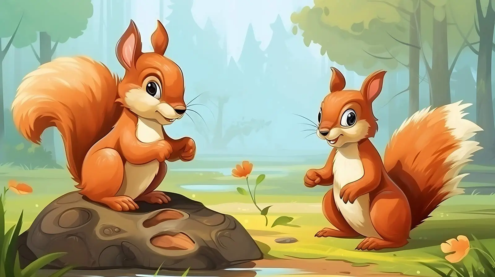 Forest Squirrels Illustration — free download from Dotvec