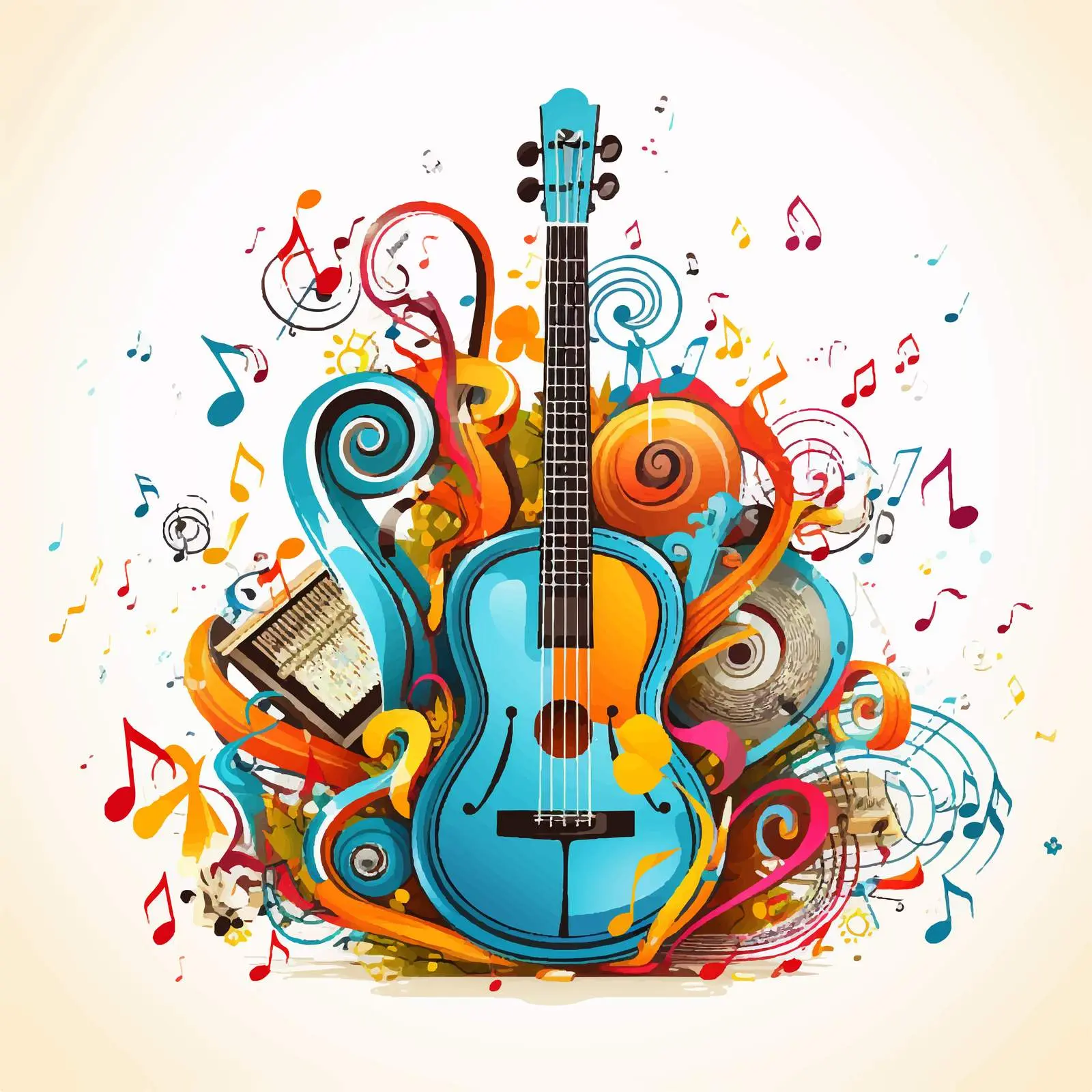 Music Symbols Illustration on White Background — free download from Dotvec