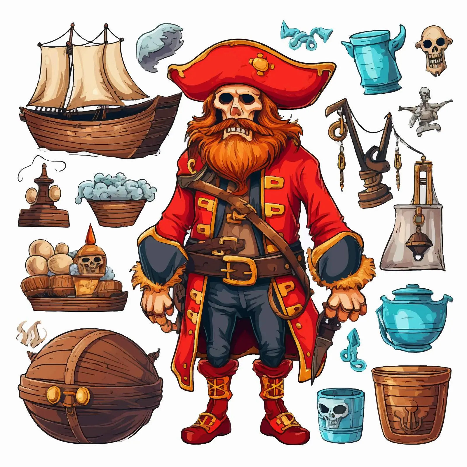 Pirate-Themed Vectors on White Background – free pirate hat image from Dotvec