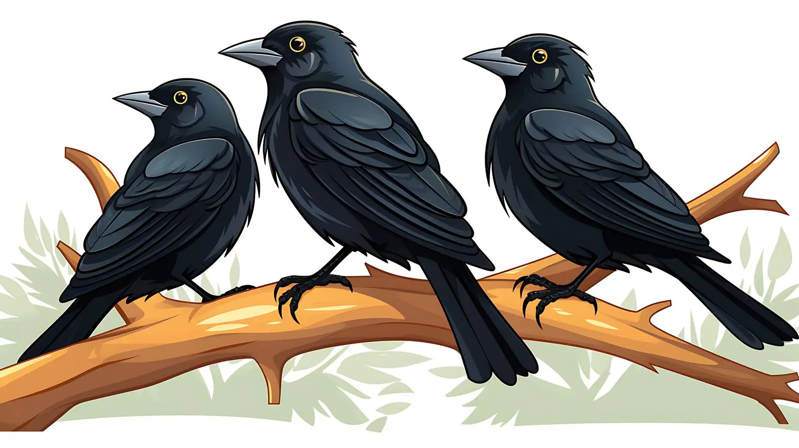 Forest Bird Trio Illustration — free download from Dotvec