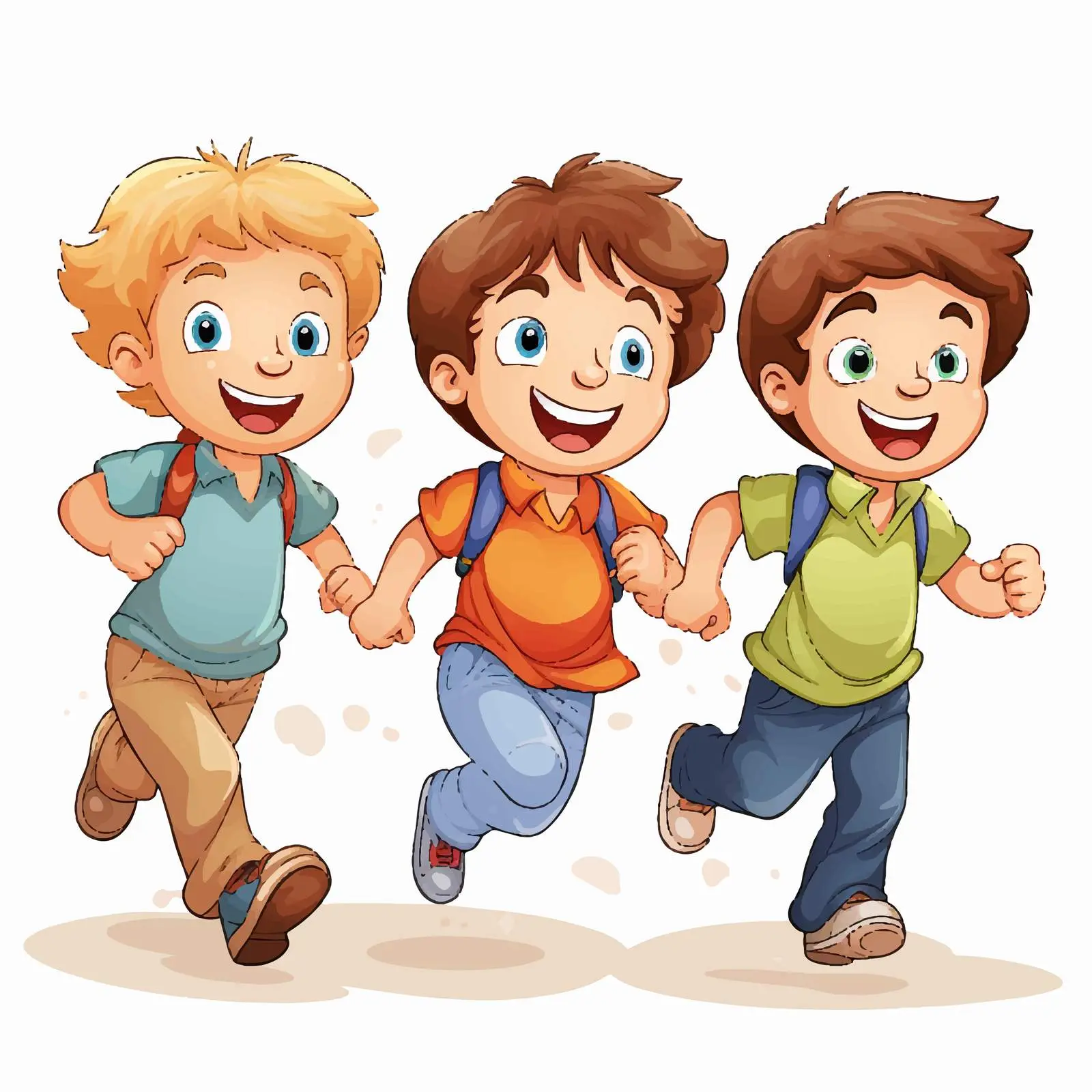Three Boys Playing Vector Illustration — free download from Dotvec