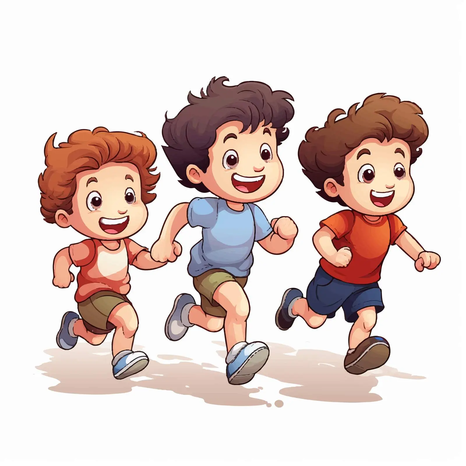 Three Boys Playing on a White Background — free download from Dotvec