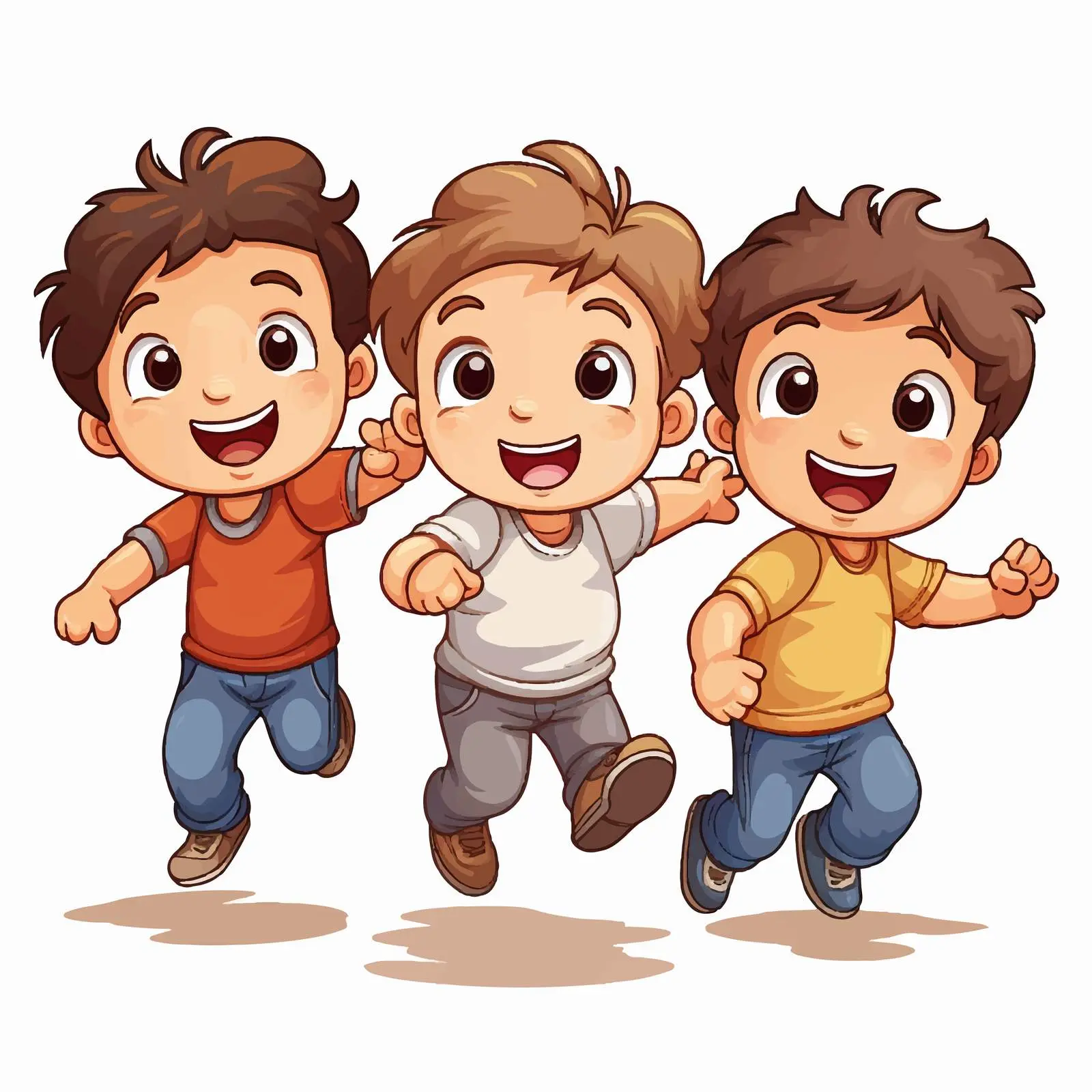 Three Boys Playing Together on White Background — free download from Dotvec