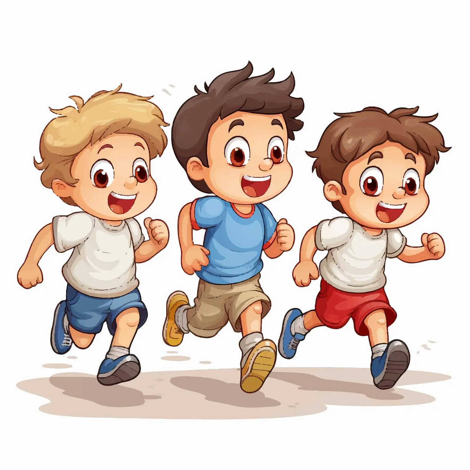 Three Boys Playing Playfully on White Background — free download from Dotvec