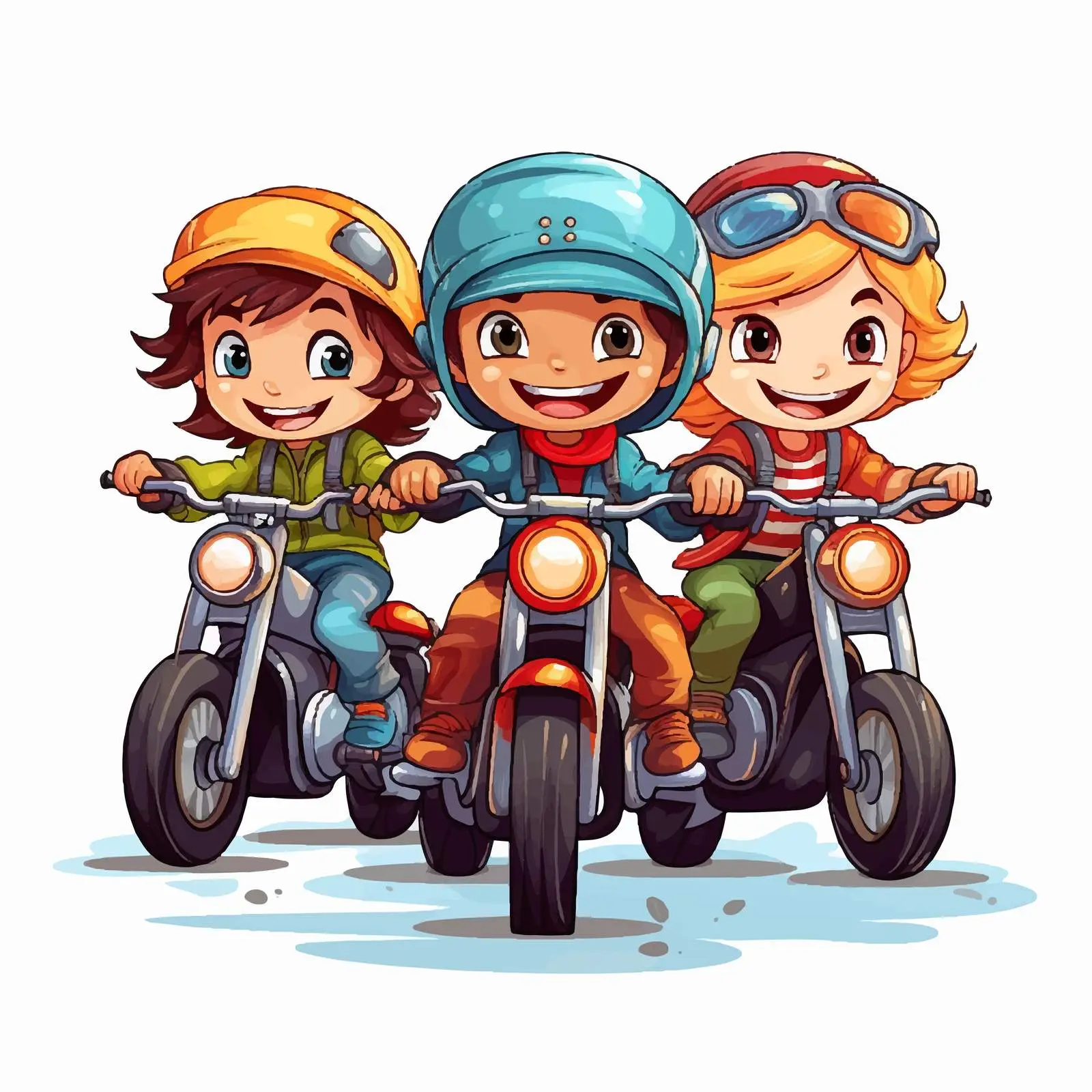 Three Cute Bikers Riding on the Road — free download from Dotvec