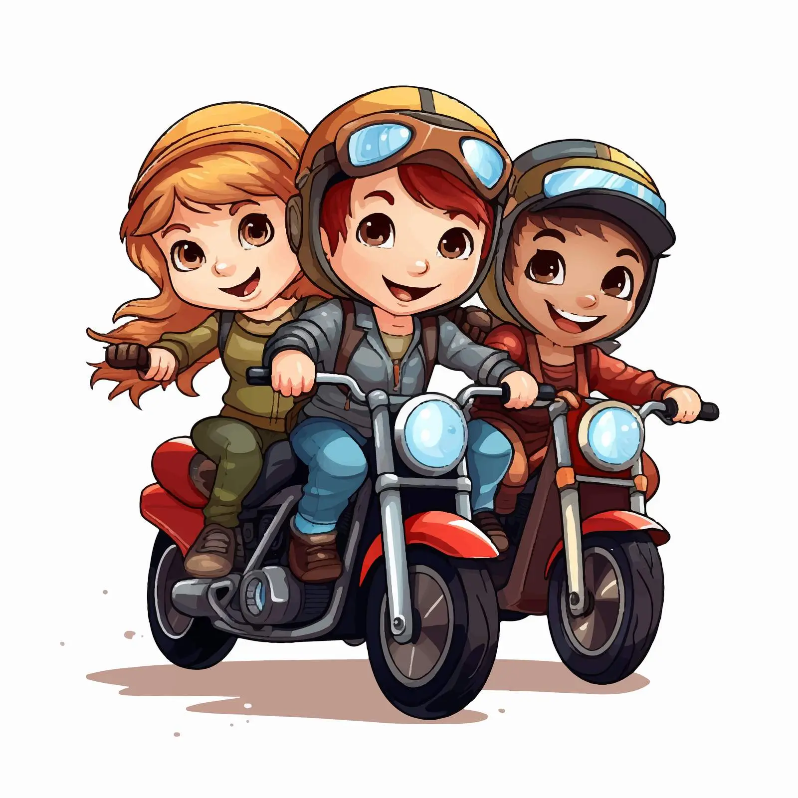 Three Cute Bikers Riding on the Road — free download from Dotvec