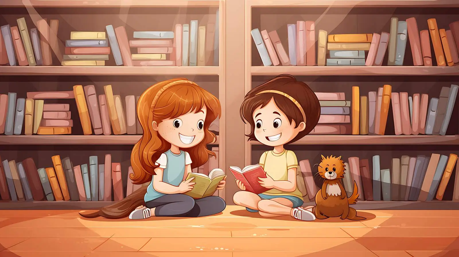 Two Girls Reading Books Together — free download from Dotvec