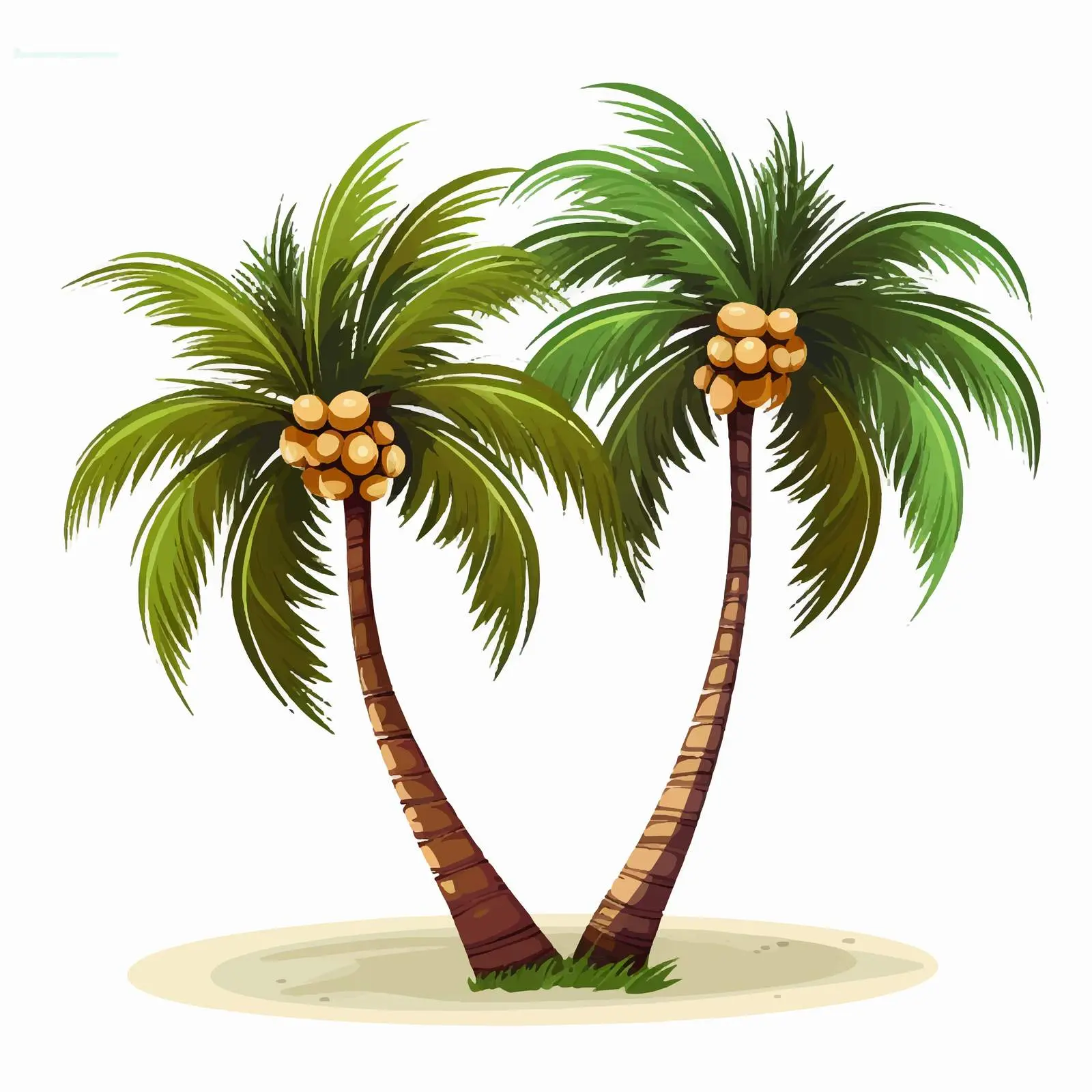 Two Palm Trees on White Background Vector — free download from Dotvec