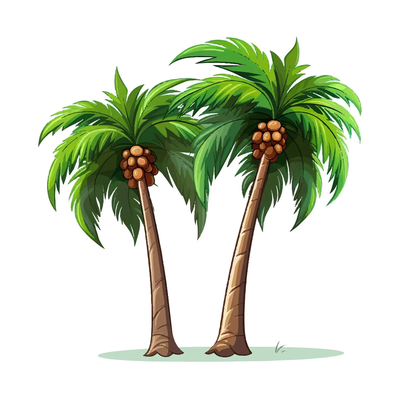 Two Palm Trees Illustration on White Background — free download from Dotvec