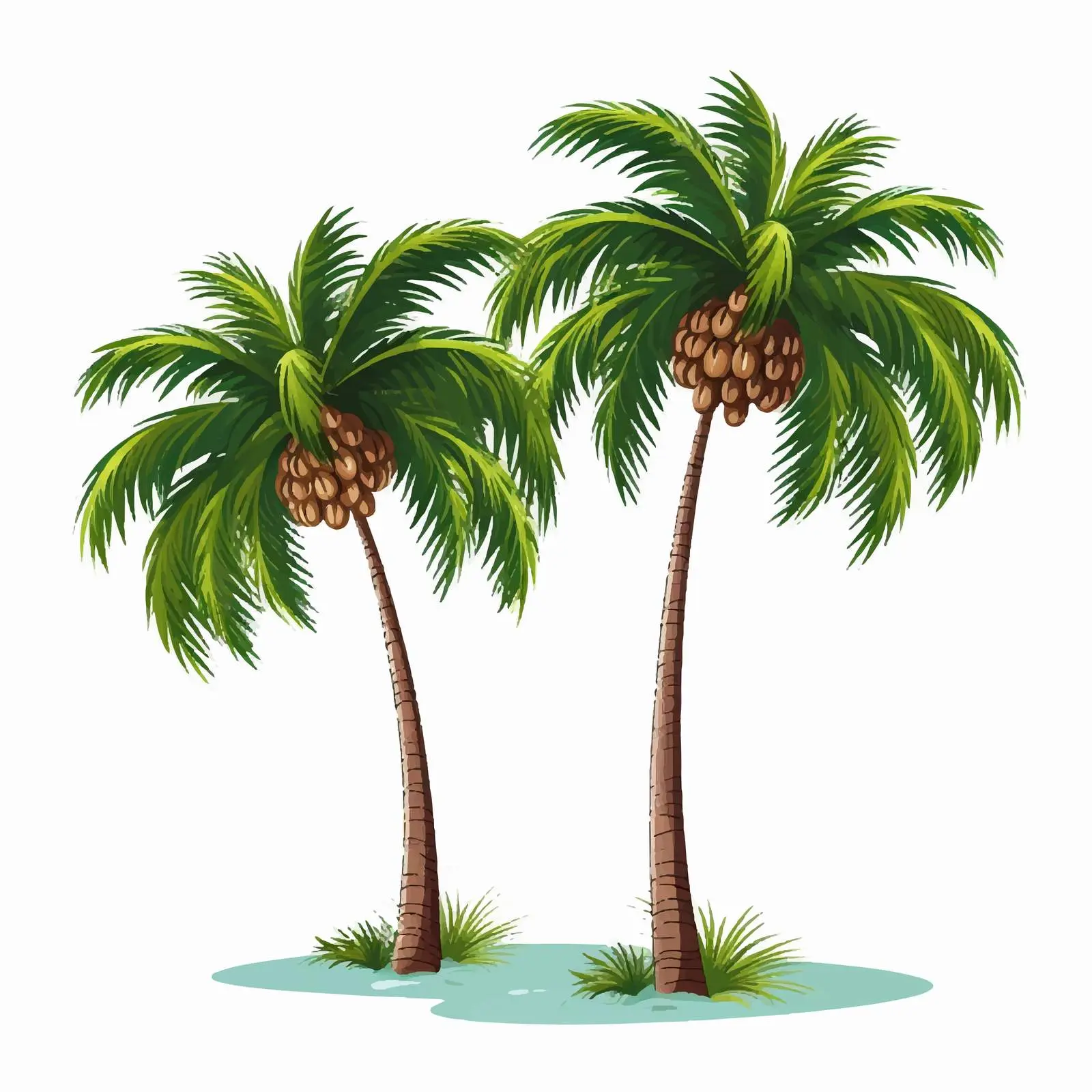 Two Palm Trees Vector Illustration — free download from Dotvec